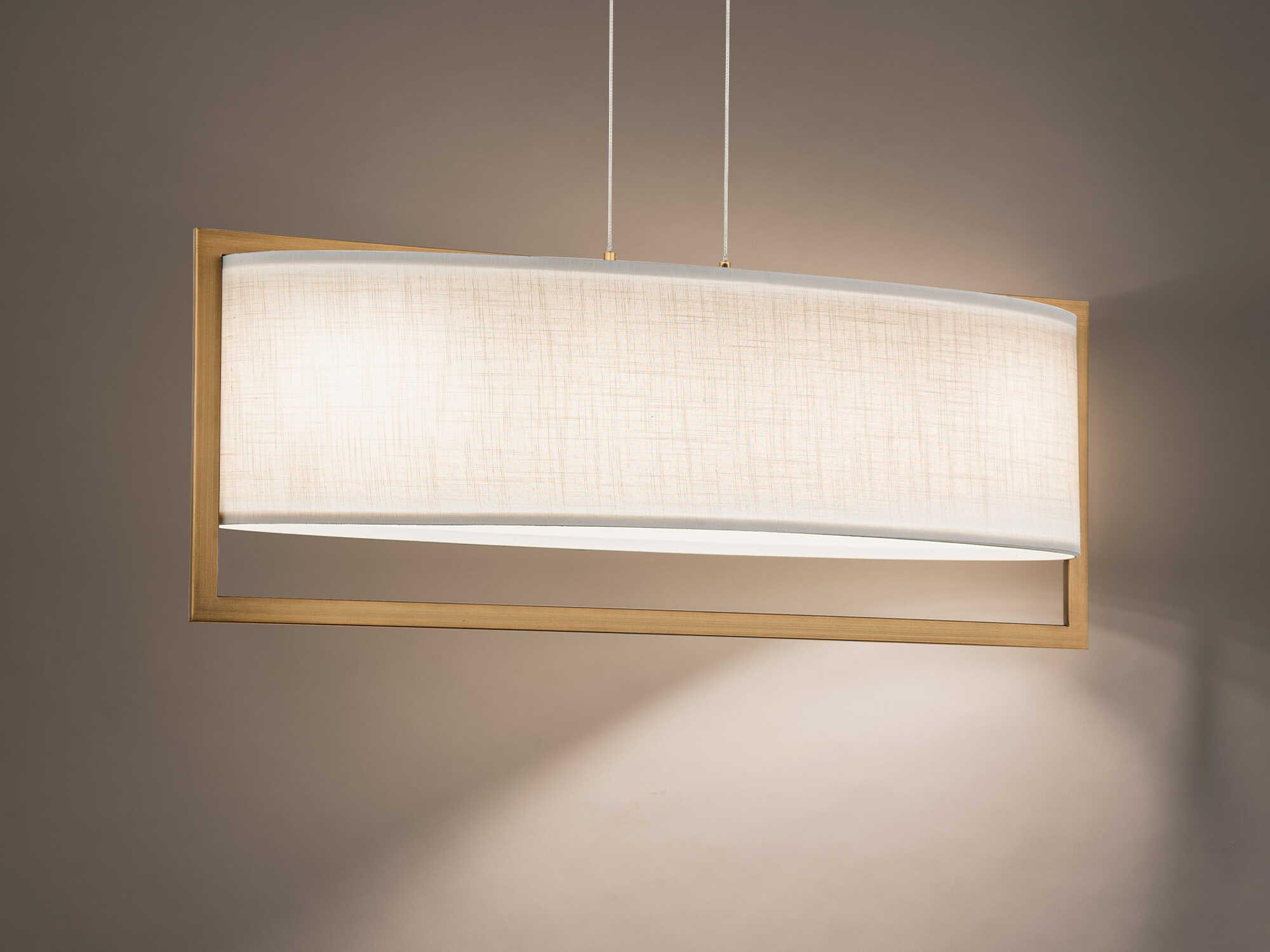 dweLED by WAC Lighting Park Avenue 1-Light Aged Brass LED Linear Island Pendant