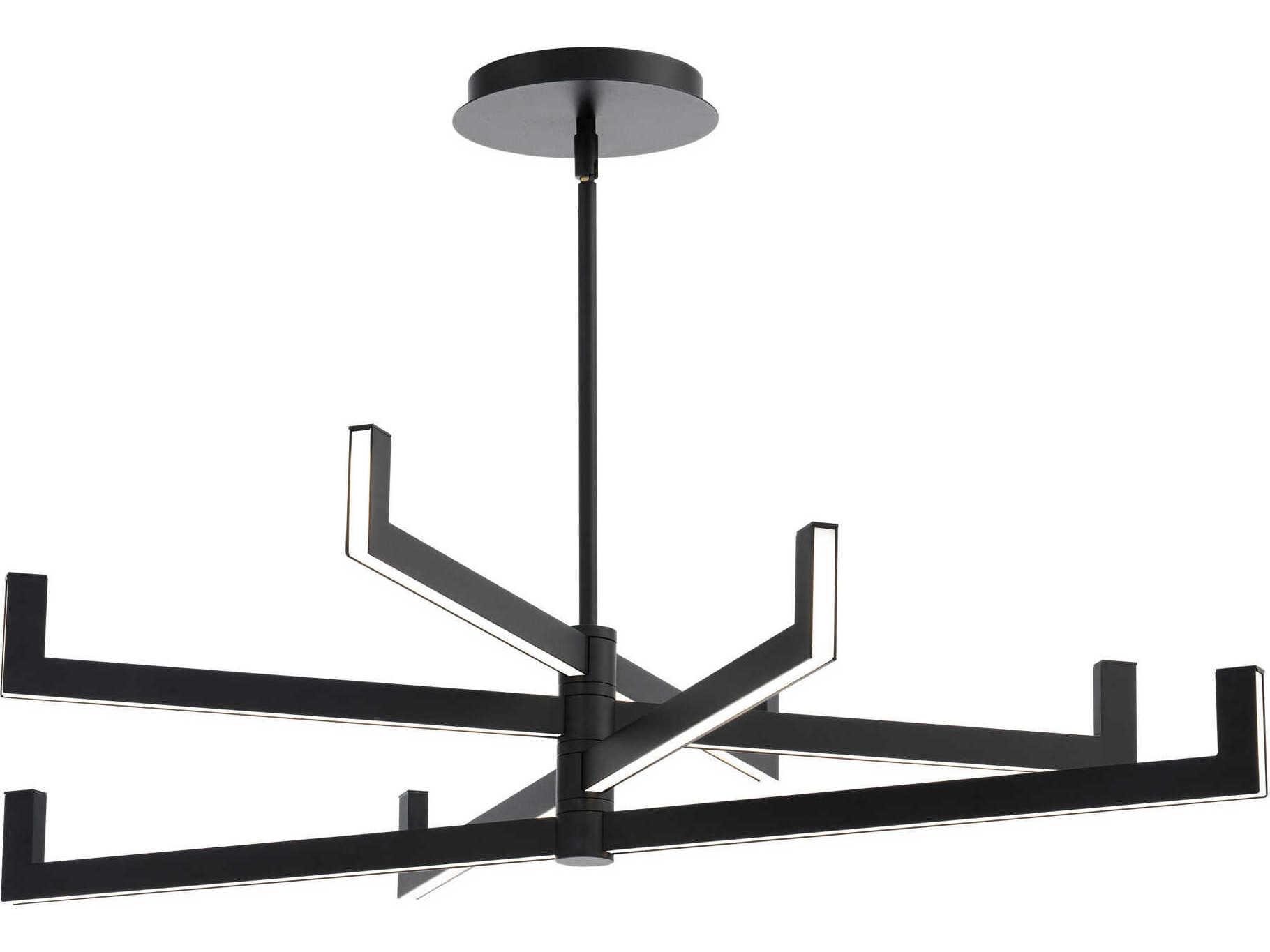 dweLED by WAC Lighting Ferrous 4-Light Black Linear Tiered Chandelier