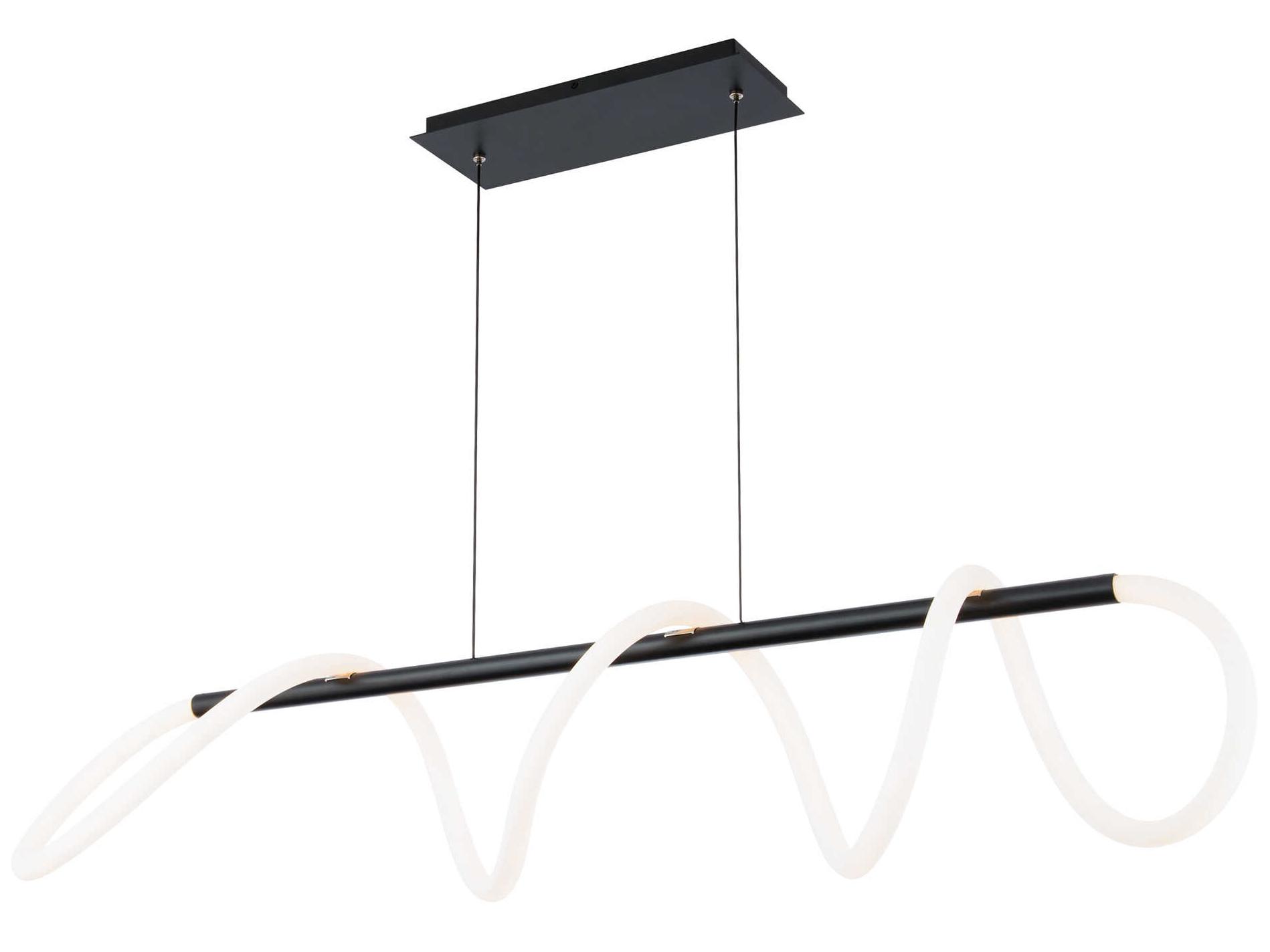 dweLED by WAC Lighting Tightrope 1-Light Black LED Round Island Pendant