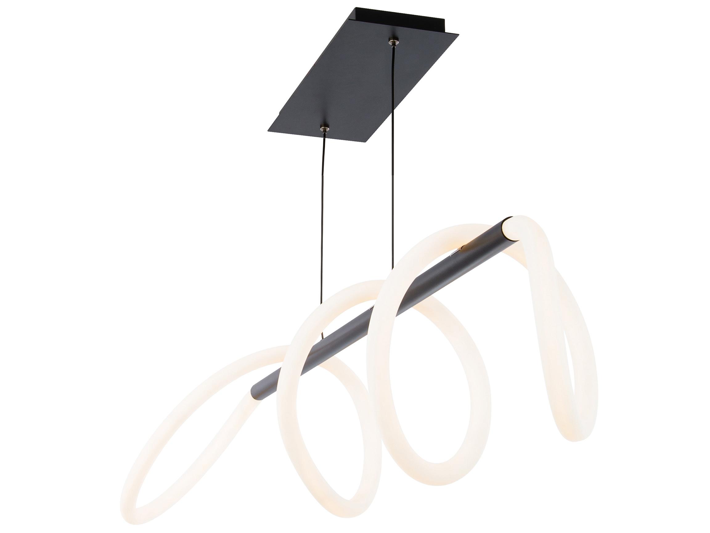 dweLED by WAC Lighting Tightrope 1-Light Black LED Round Island Pendant