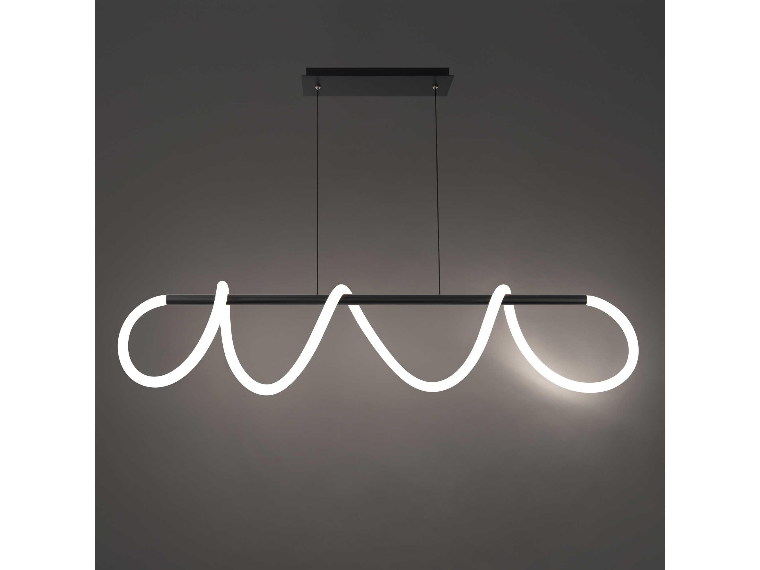 dweLED by WAC Lighting Tightrope 1-Light Black LED Round Island Pendant