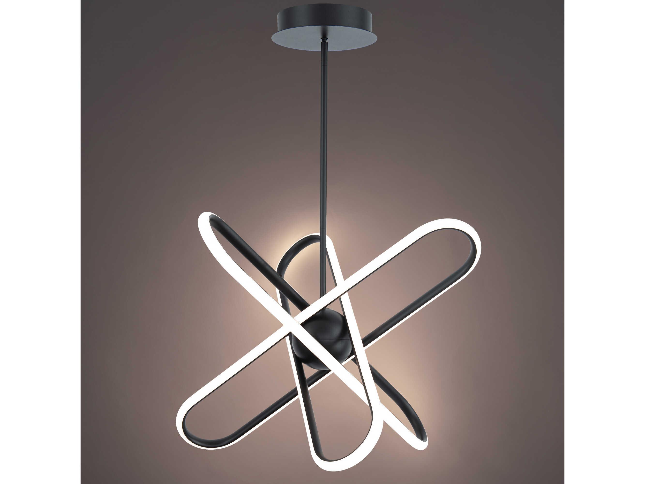 dweLED by WAC Lighting Valerius 3-Light Black LED Geometric Round Chandelier