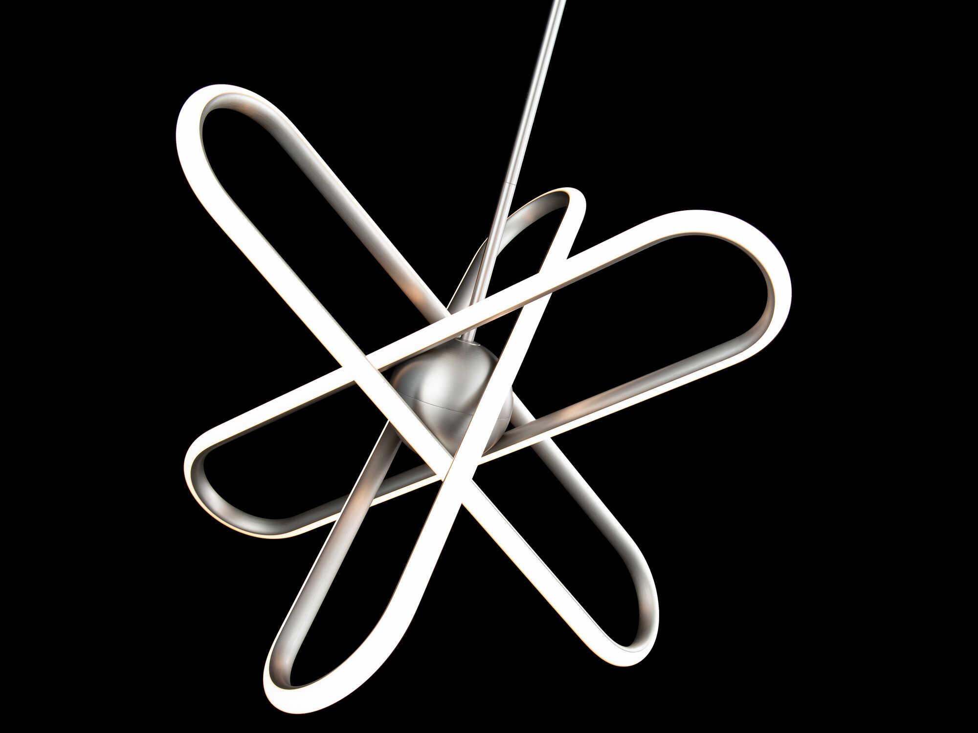 dweLED by WAC Lighting Valerius 3-Light Brushed Nickel LED Geometric Round Chandelier