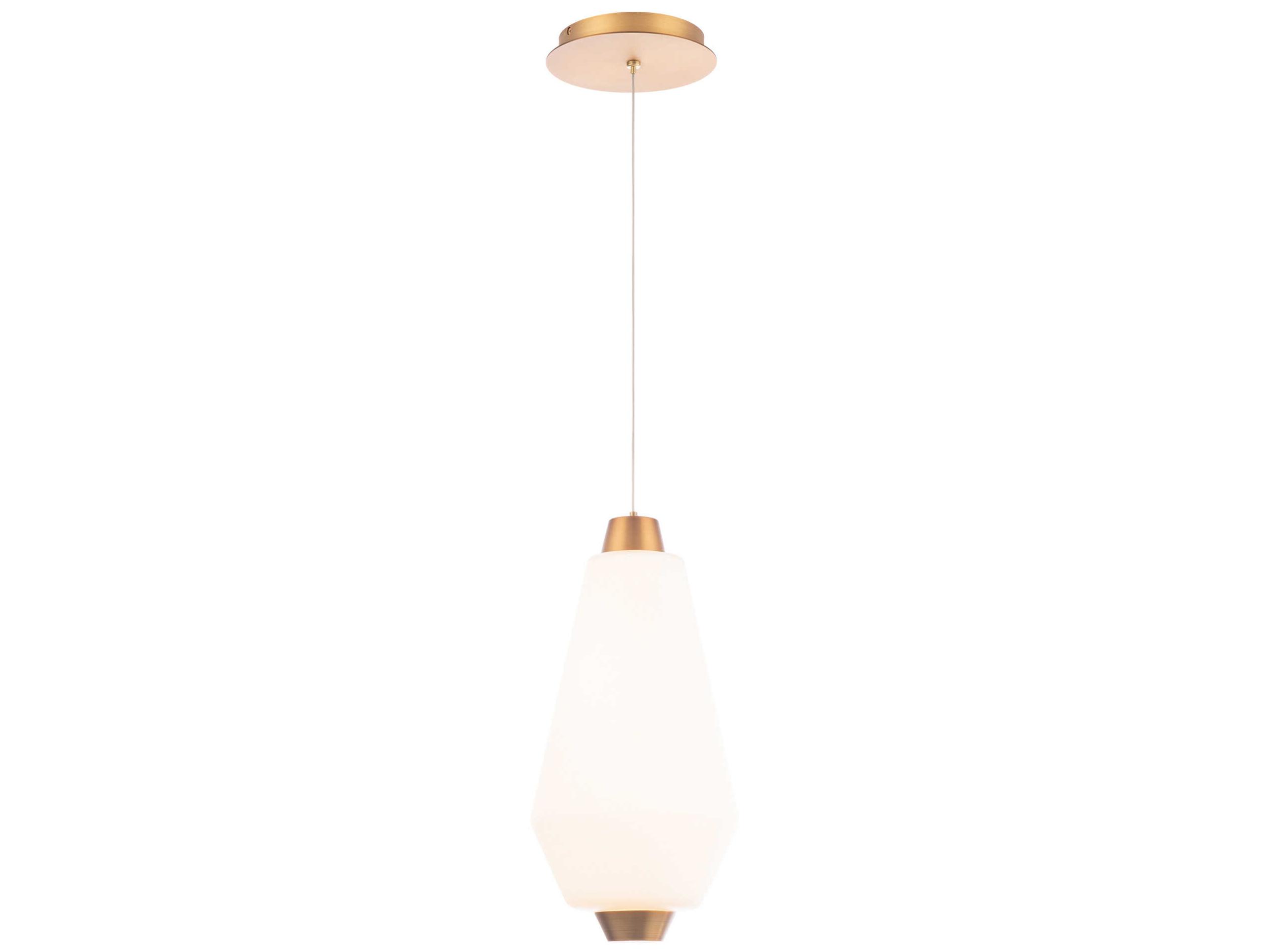 dweLED by WAC Lighting Amelia 1-Light Aged Brass Glass LED Cylinder Mini Pendant