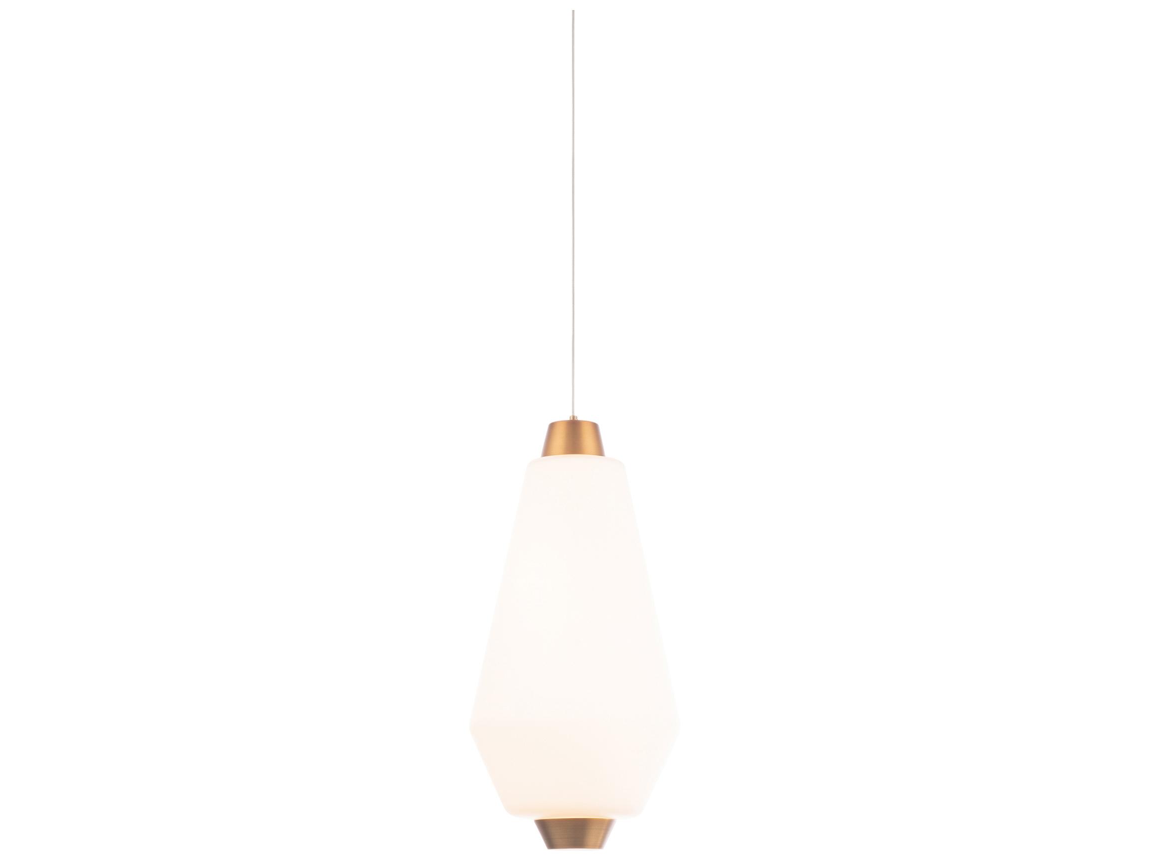 dweLED by WAC Lighting Amelia 1-Light Aged Brass Glass LED Cylinder Mini Pendant
