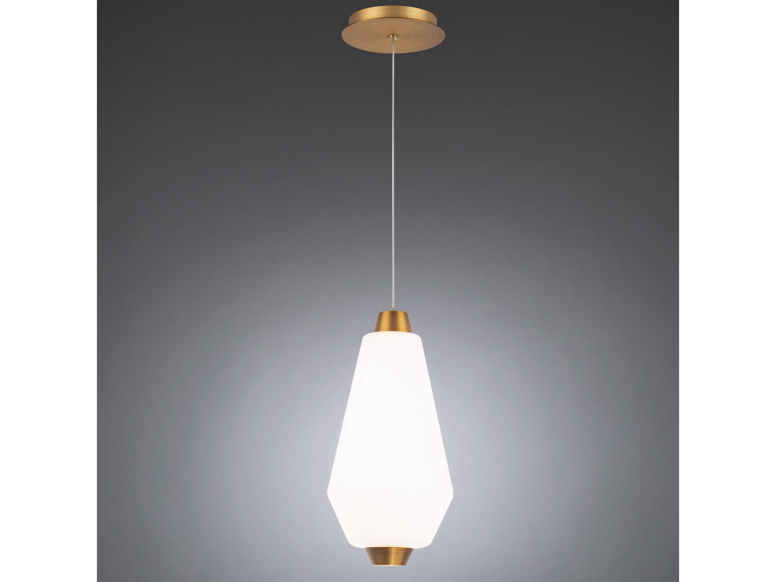 dweLED by WAC Lighting Amelia 1-Light Aged Brass Glass LED Cylinder Mini Pendant
