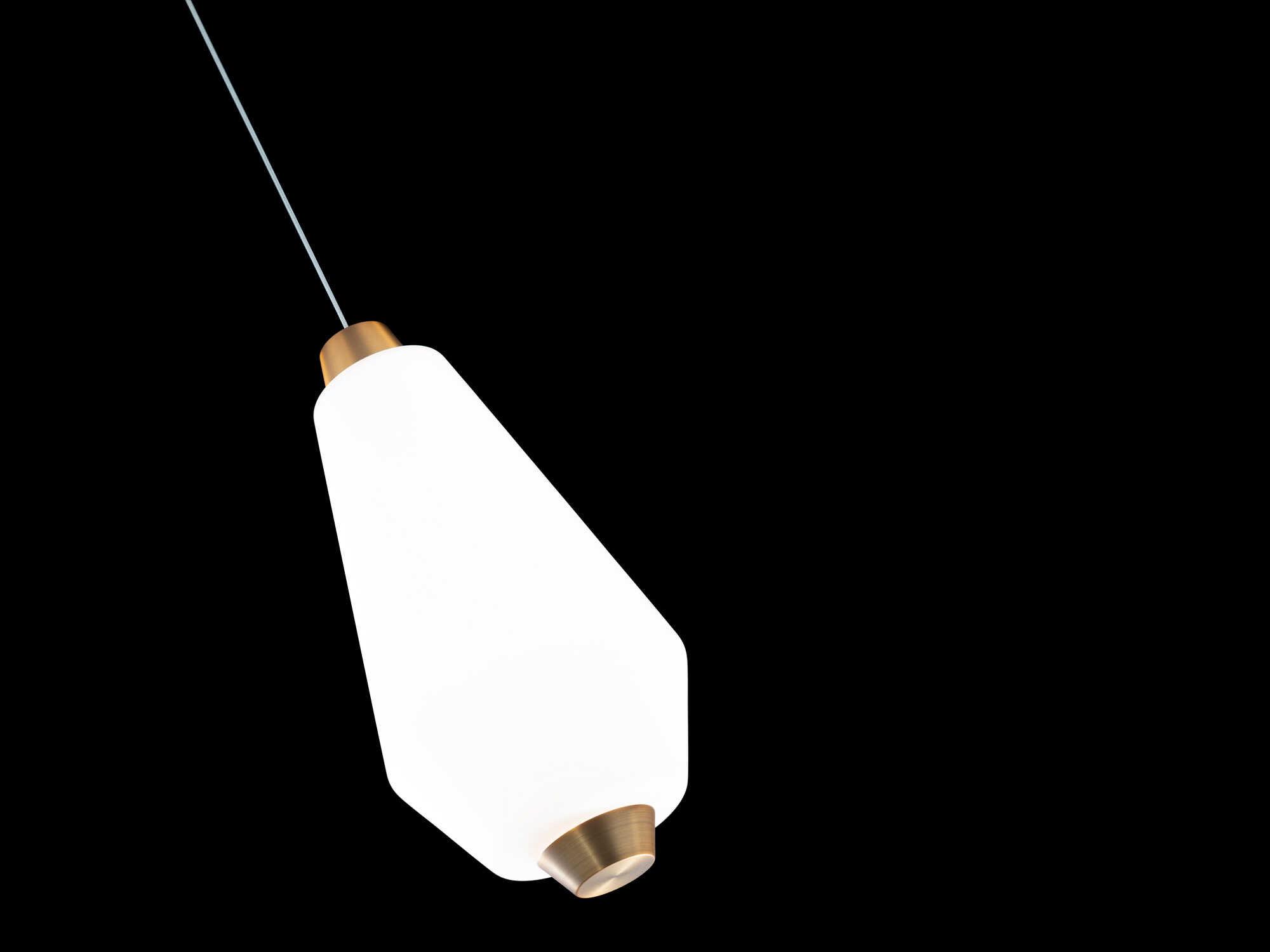 dweLED by WAC Lighting Amelia 1-Light Aged Brass Glass LED Cylinder Mini Pendant