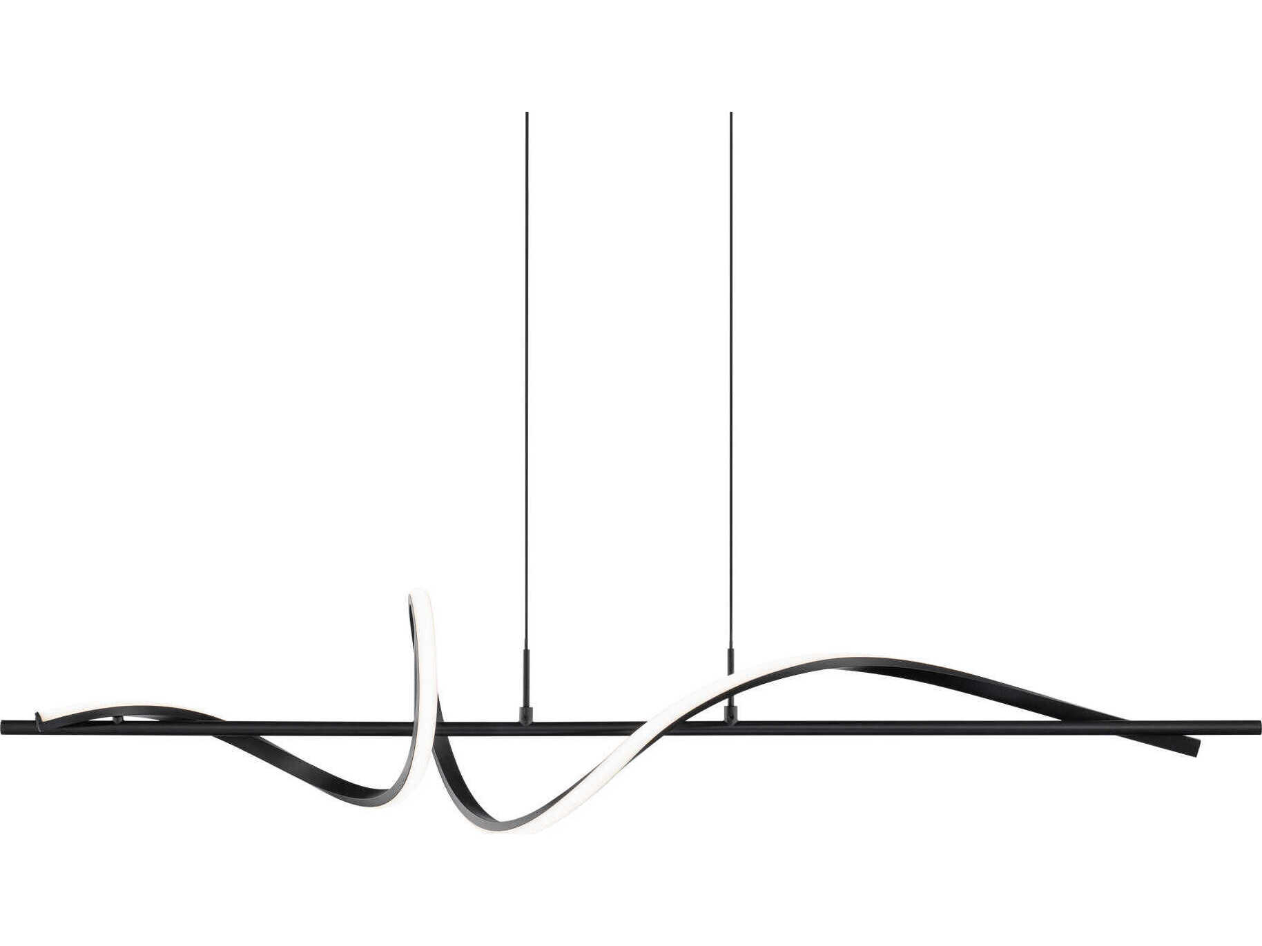 dweLED by WAC Lighting Corkscrew 1-Light Black Linear Island Pendant