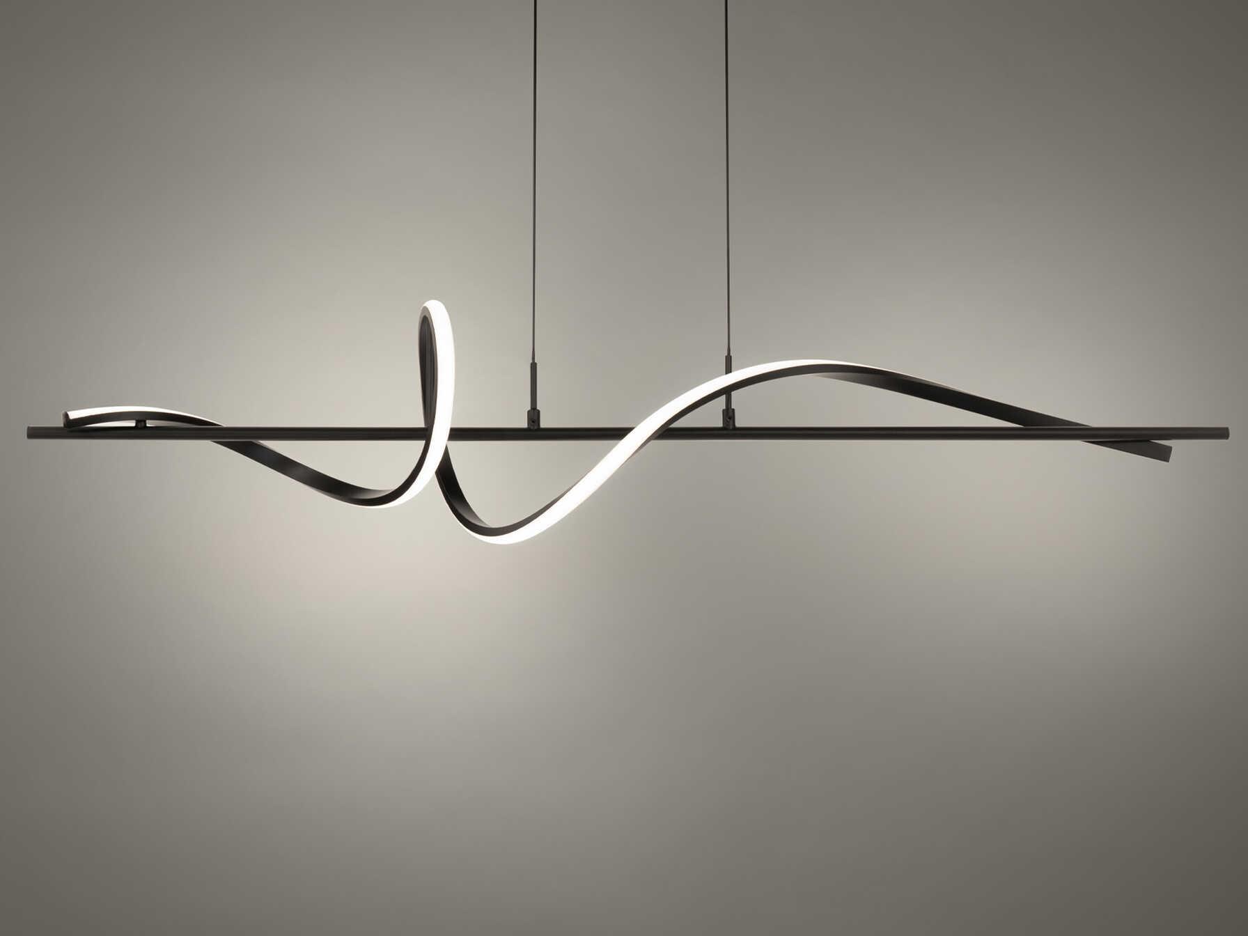 dweLED by WAC Lighting Corkscrew 1-Light Black Linear Island Pendant