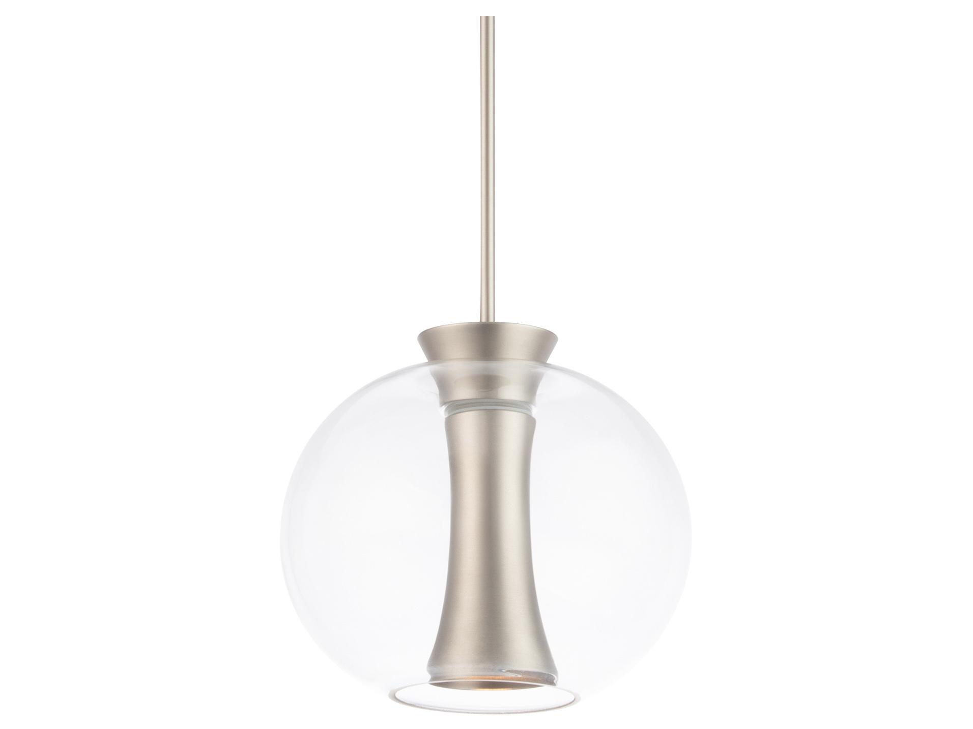dweLED by WAC Lighting Echo 1-Light Brushed Nickel Glass LED Globe Round Mini Pendant