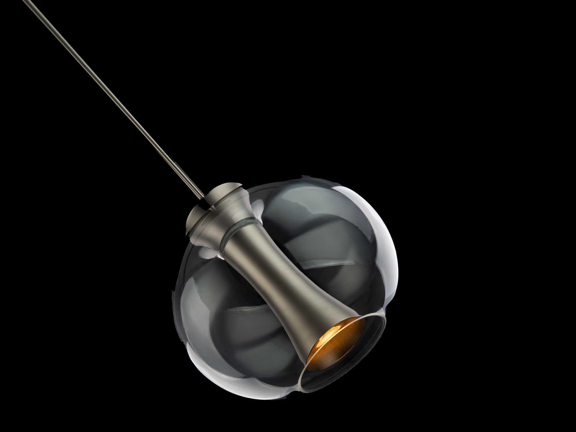 dweLED by WAC Lighting Echo 1-Light Brushed Nickel Glass LED Globe Round Mini Pendant