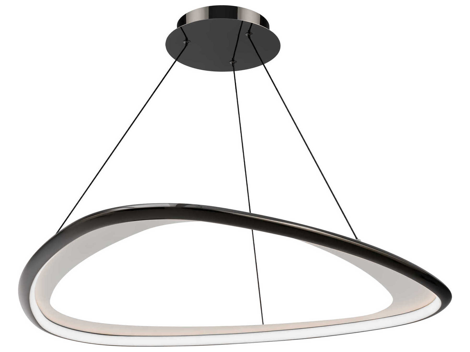 dweLED by WAC Lighting Oyster 1-Light Black Chrome Round Pendant