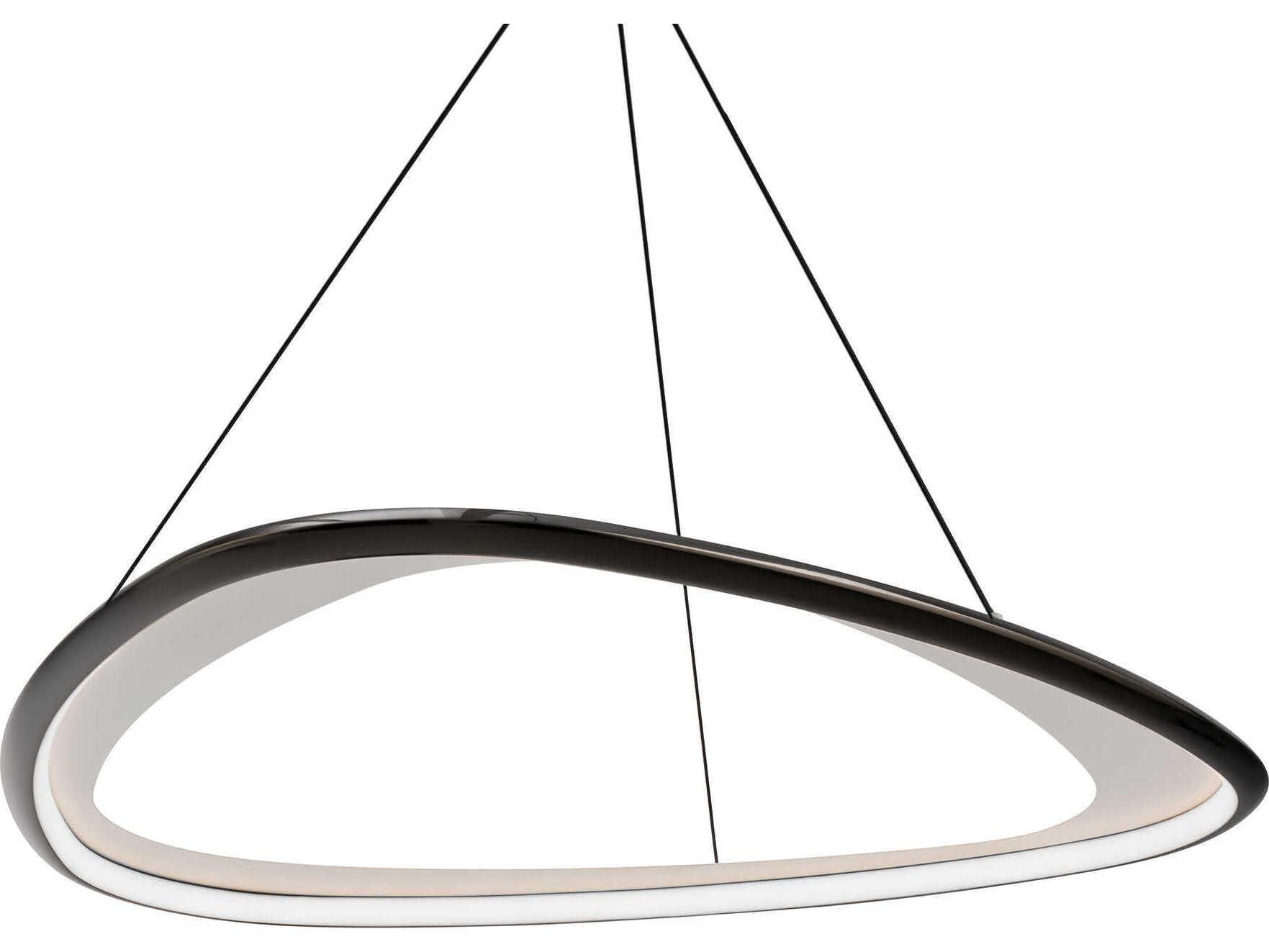 dweLED by WAC Lighting Oyster 1-Light Black Chrome Round Pendant