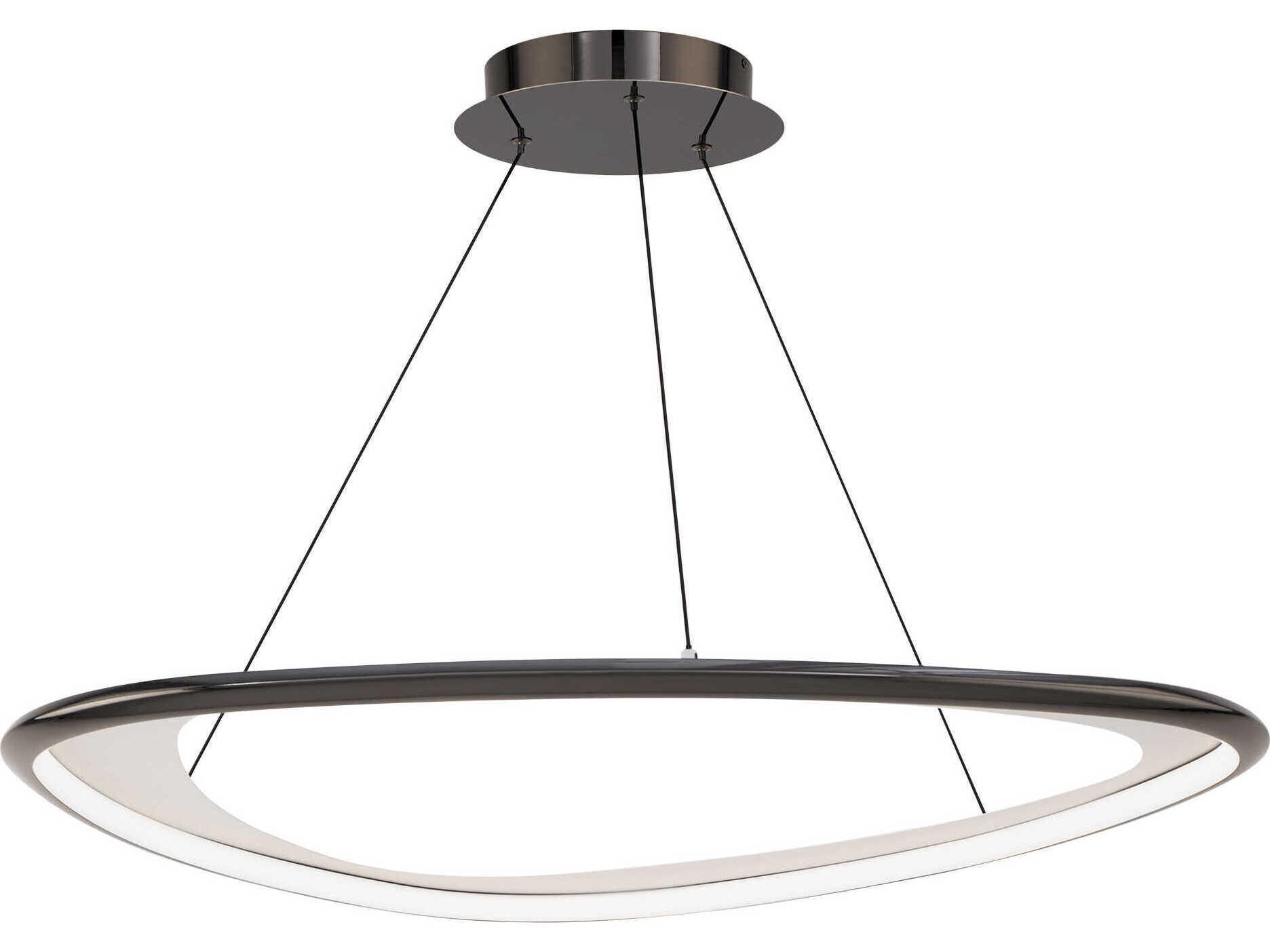 dweLED by WAC Lighting Oyster 1-Light Black Chrome Round Pendant