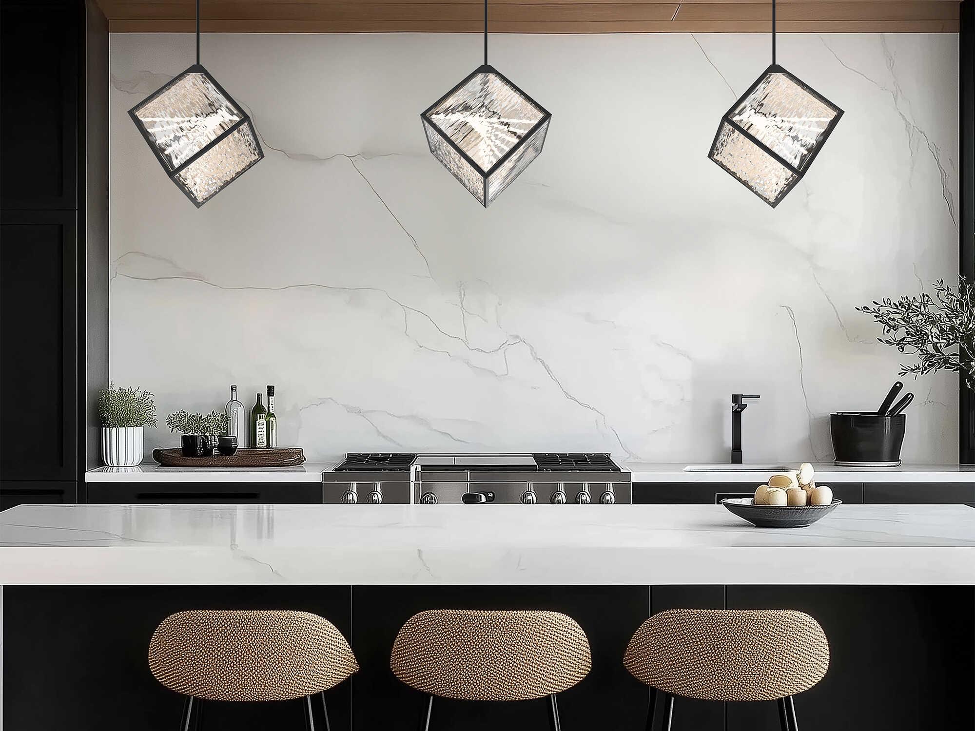 dweLED by WAC Lighting Dyce 1-Light Black Geometric Pendant