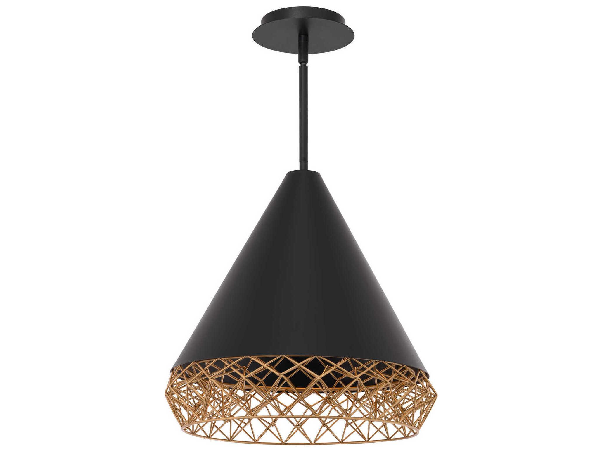dweLED by WAC Lighting Lacey 1-Light Black Gold LED Pendant