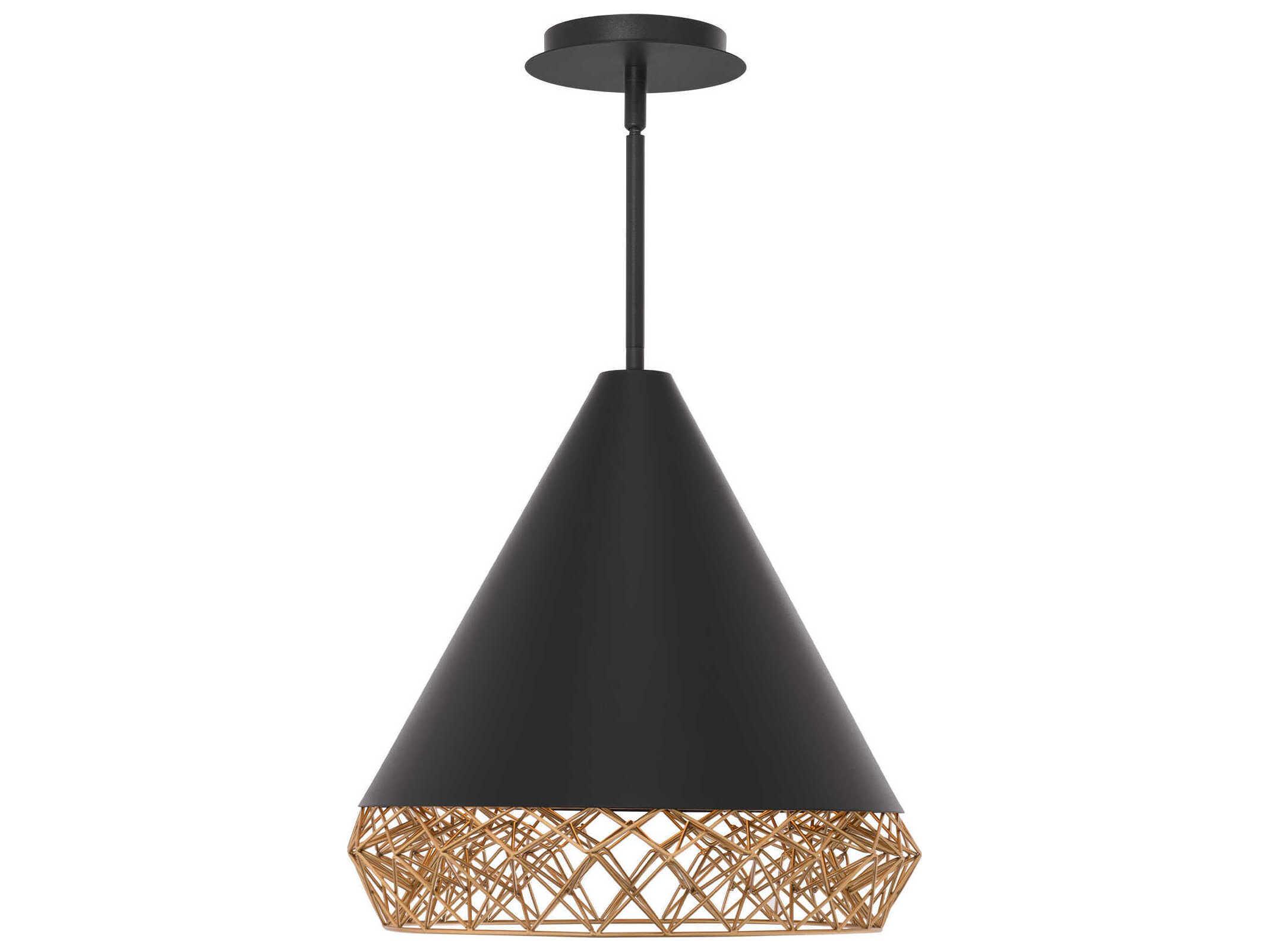dweLED by WAC Lighting Lacey 1-Light Black Gold LED Pendant