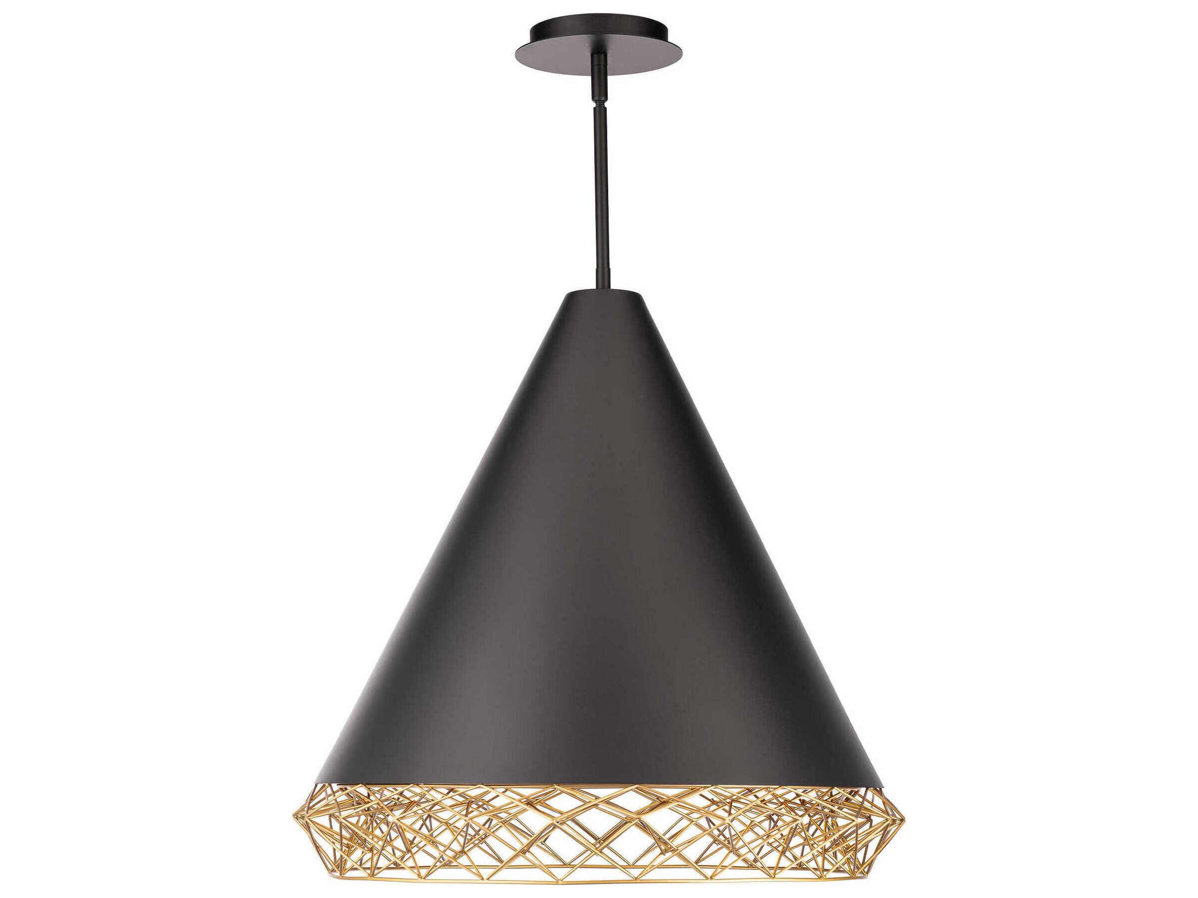 dweLED by WAC Lighting Lacey 1-Light Black Gold LED Pendant