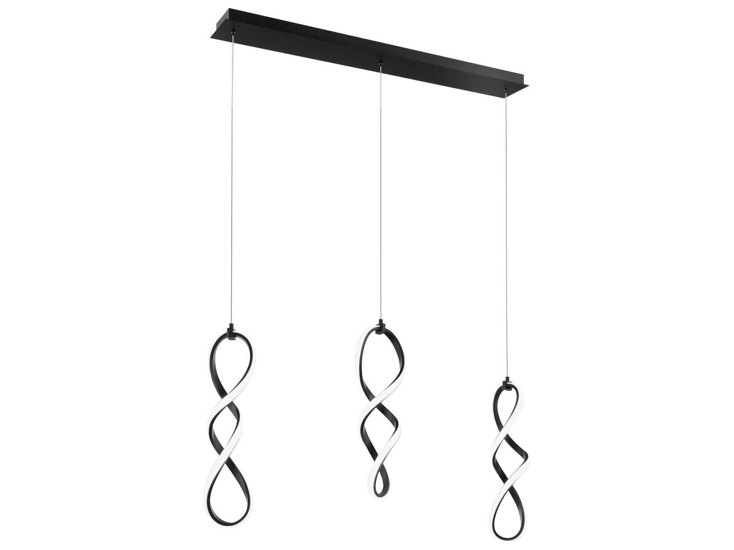 dweLED by WAC Lighting Interlace 3-Light Black Island Pendant