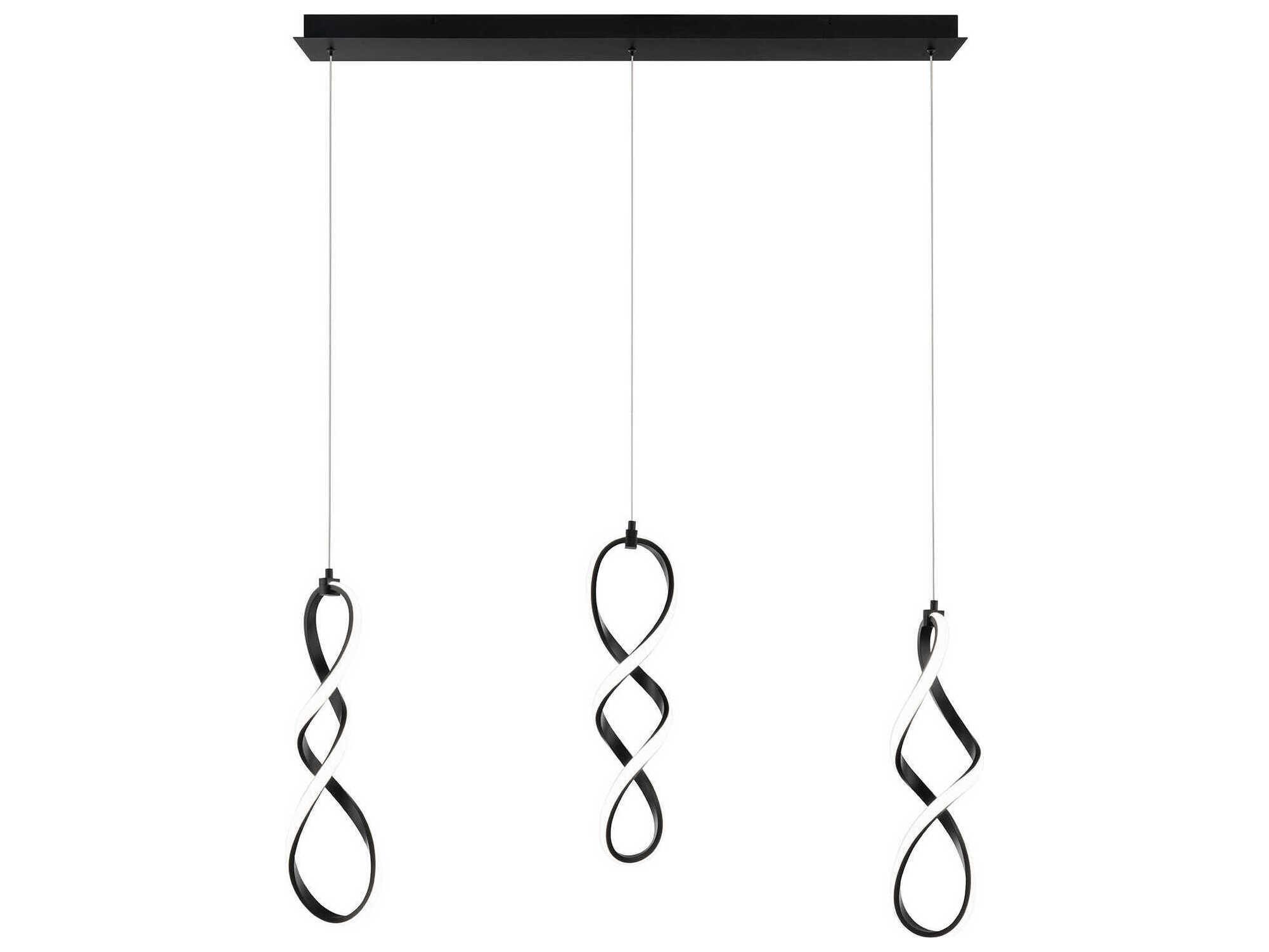 dweLED by WAC Lighting Interlace 3-Light Black Island Pendant