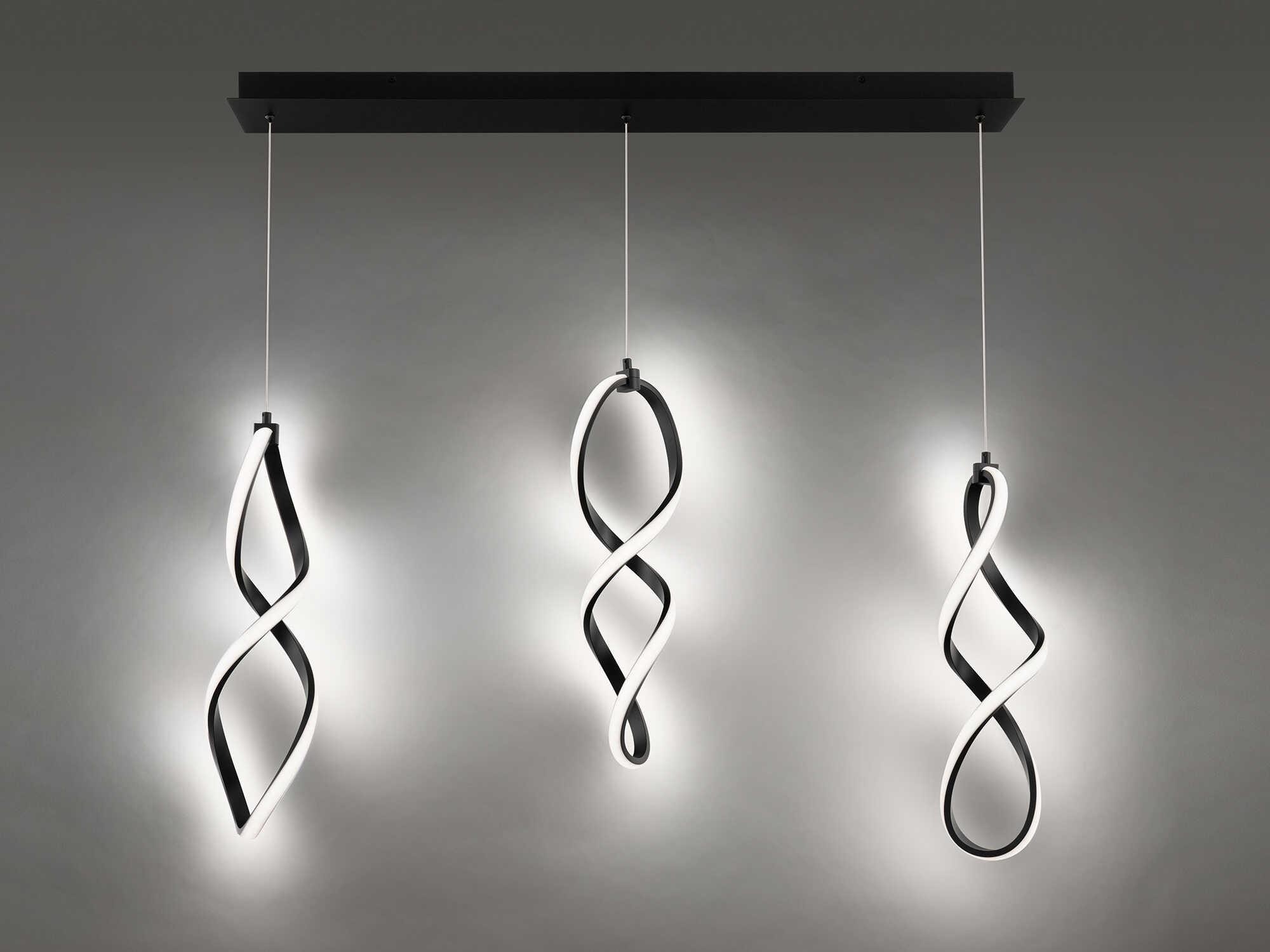 dweLED by WAC Lighting Interlace 3-Light Black Island Pendant