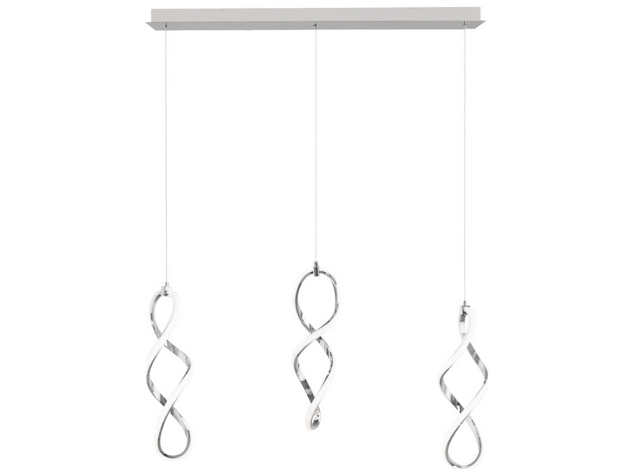 dweLED by WAC Lighting Interlace 3-Light Chrome Island Pendant