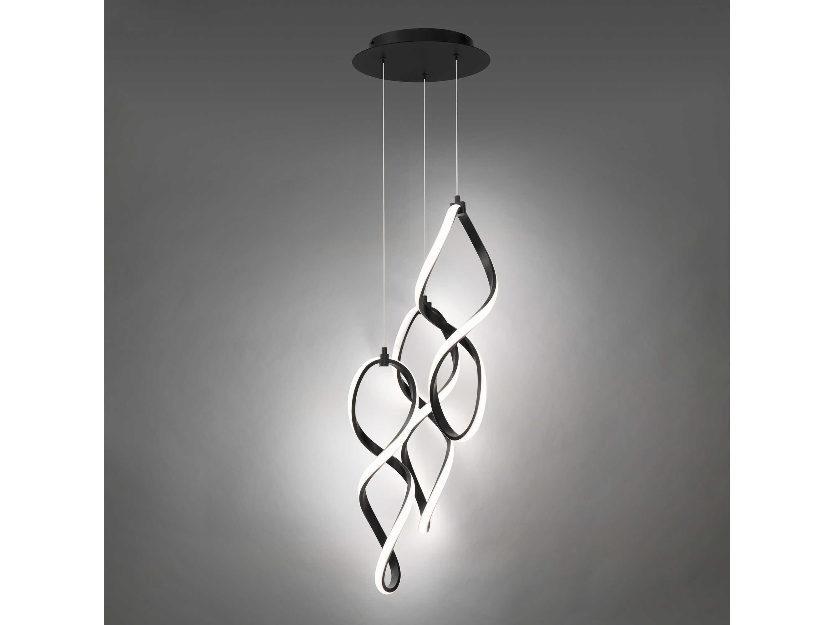 dweLED by WAC Lighting Interlace 3-Light Black Mini Pendant