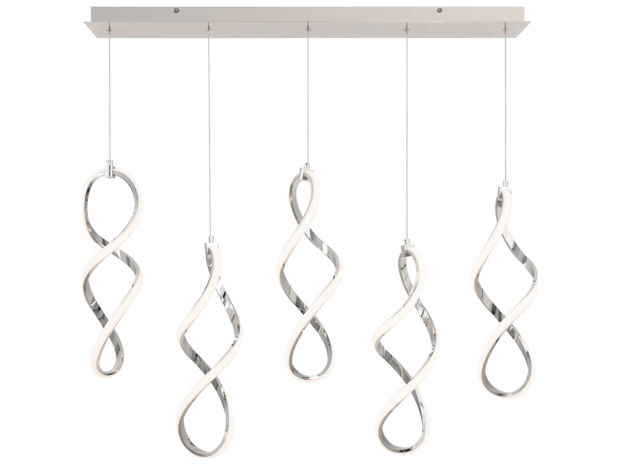 dweLED by WAC Lighting Interlace 5-Light Chrome Island Pendant