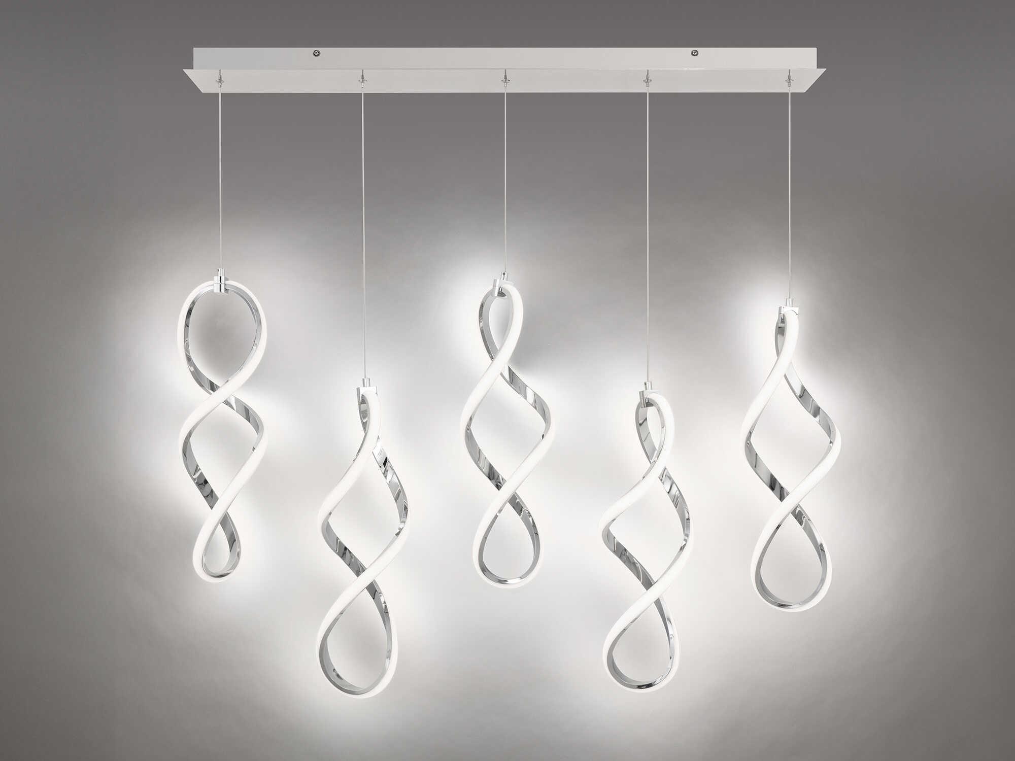 dweLED by WAC Lighting Interlace 5-Light Chrome Island Pendant