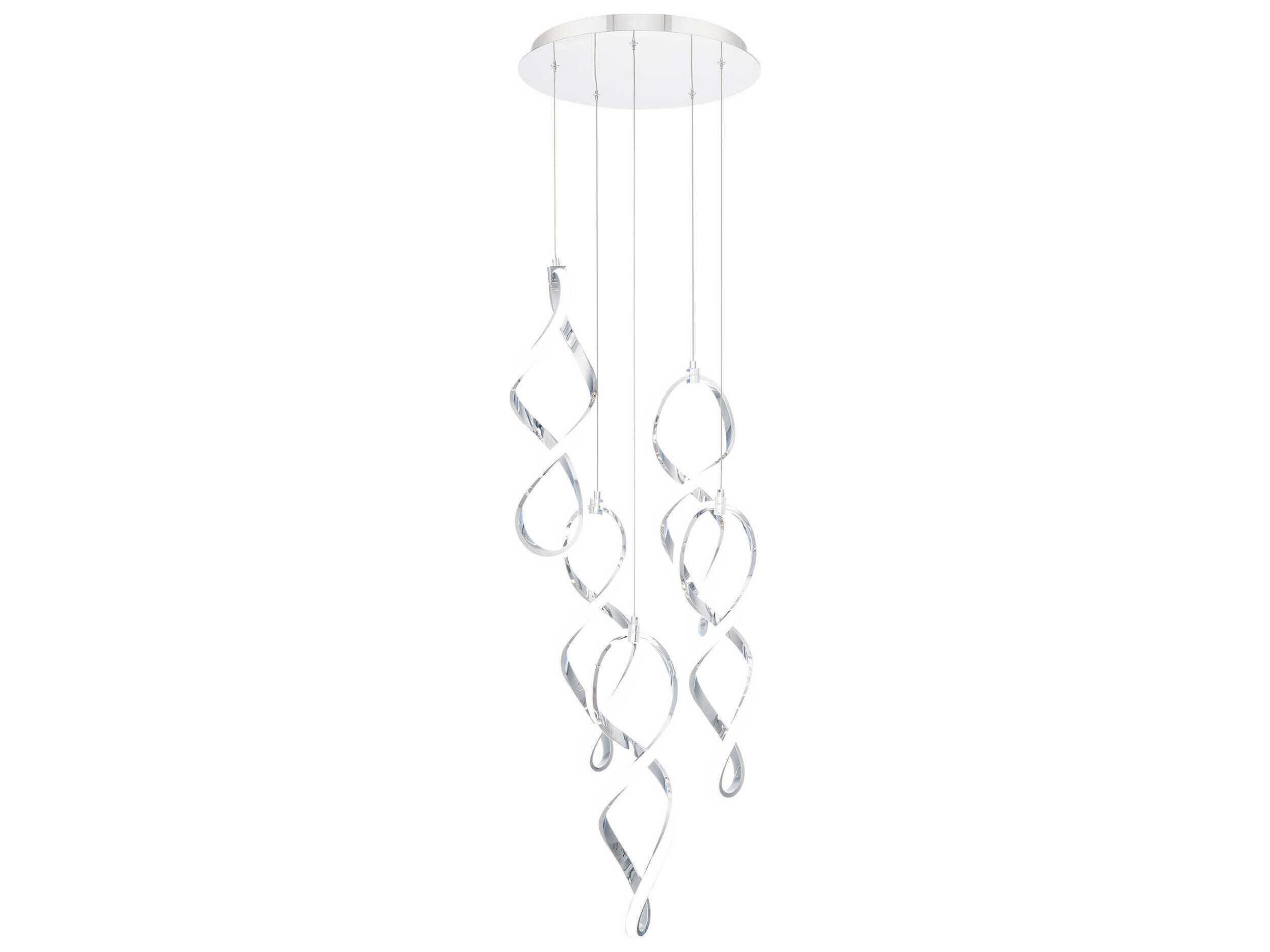 dweLED by WAC Lighting Interlace 5-Light Chrome Pendant
