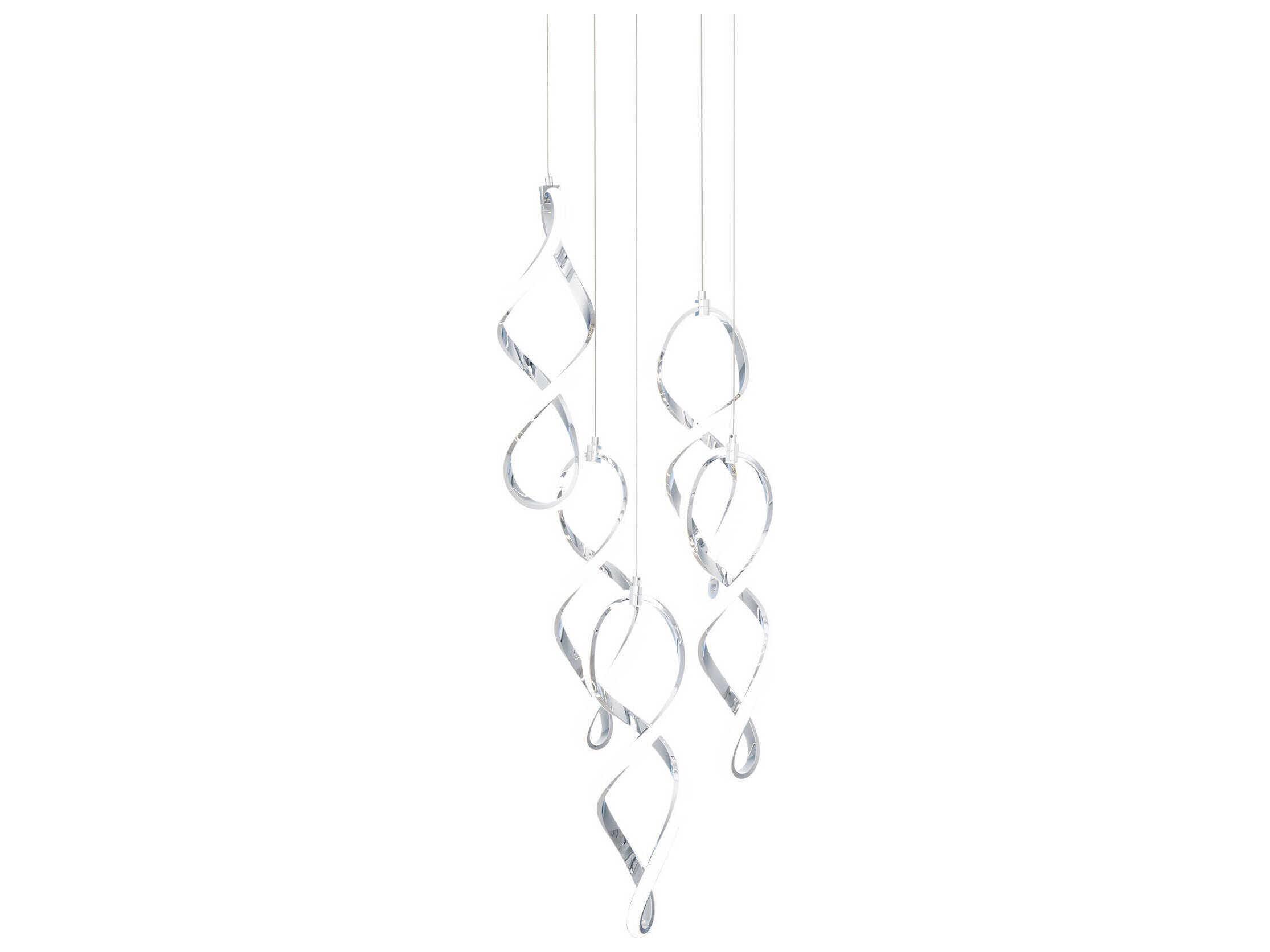 dweLED by WAC Lighting Interlace 5-Light Chrome Pendant