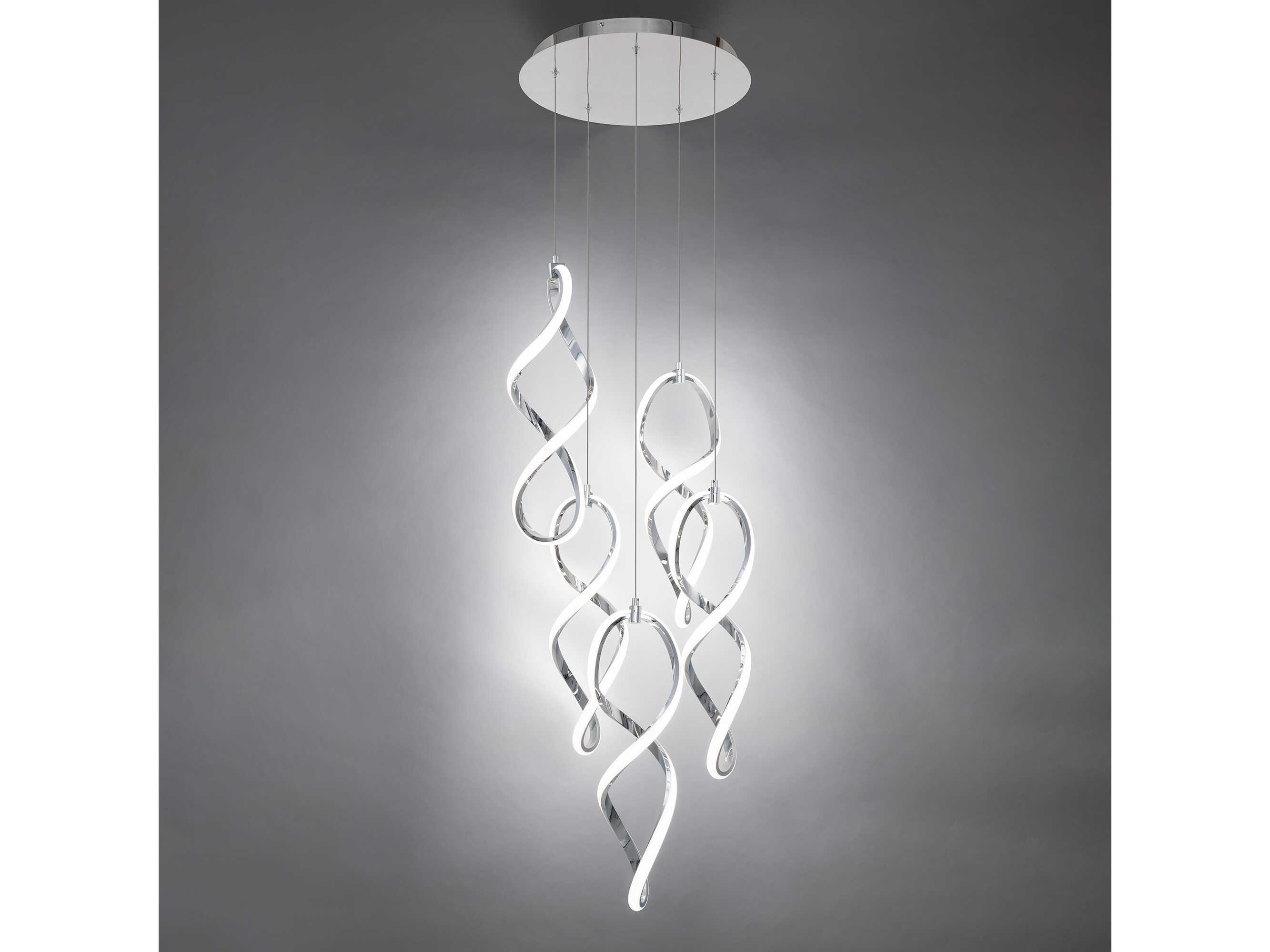 dweLED by WAC Lighting Interlace 5-Light Chrome Pendant