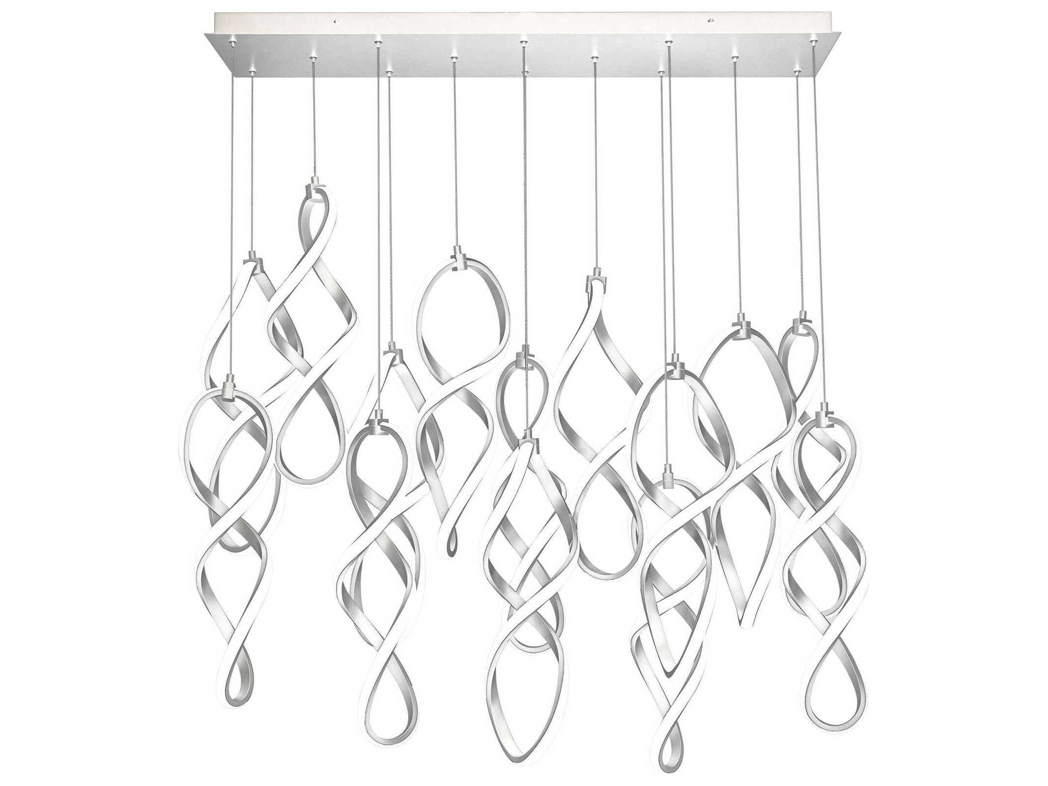 dweLED by WAC Lighting Interlace 14-Light Chrome Island Pendant