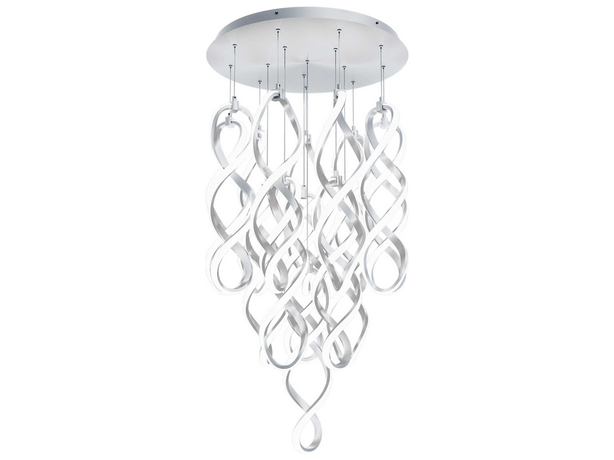 dweLED by WAC Lighting Interlace 15-Light Chrome Pendant