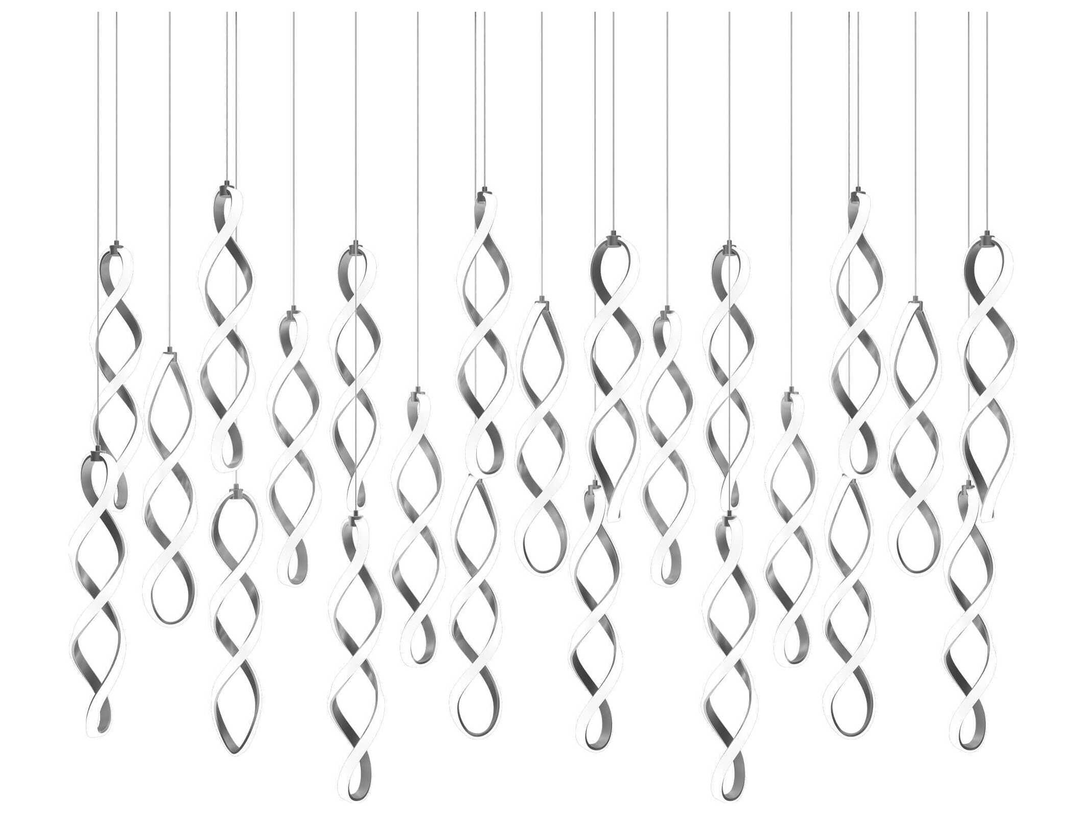 dweLED by WAC Lighting Interlace 3-Light Chrome Island Pendant