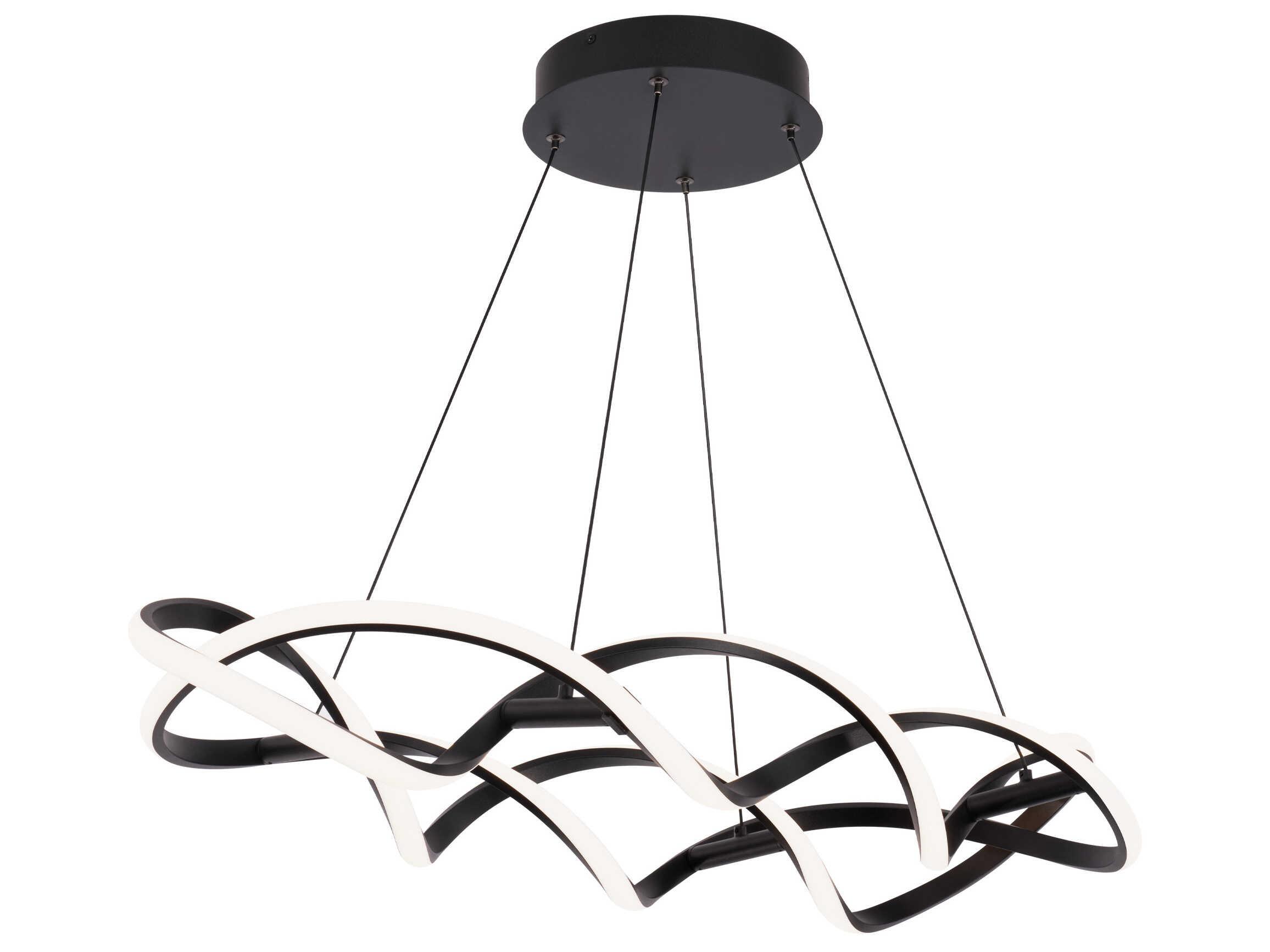 dweLED by WAC Lighting Interlace 1-Light Black LED Island Pendant