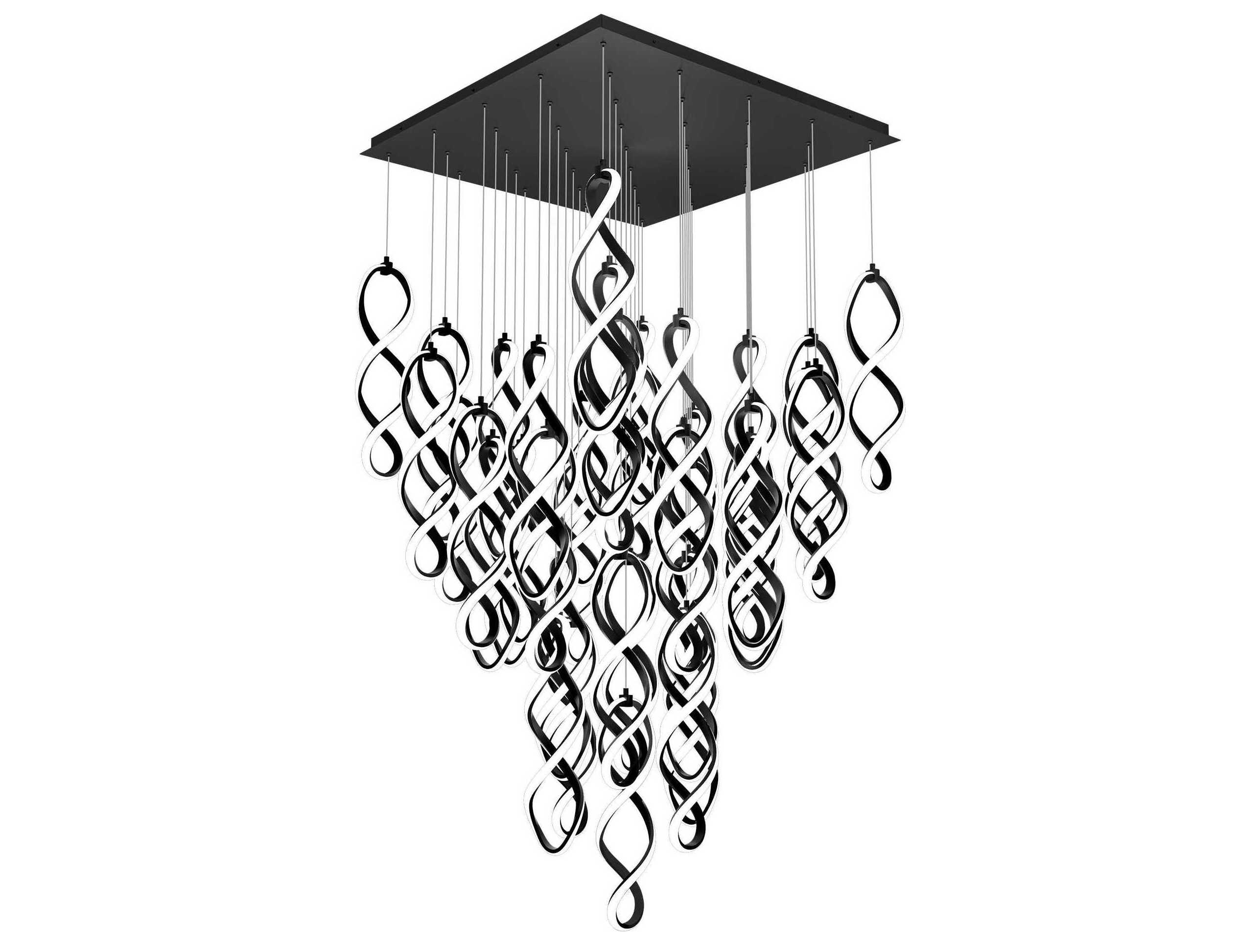 dweLED by WAC Lighting Interlace 41-Light Black Pendant