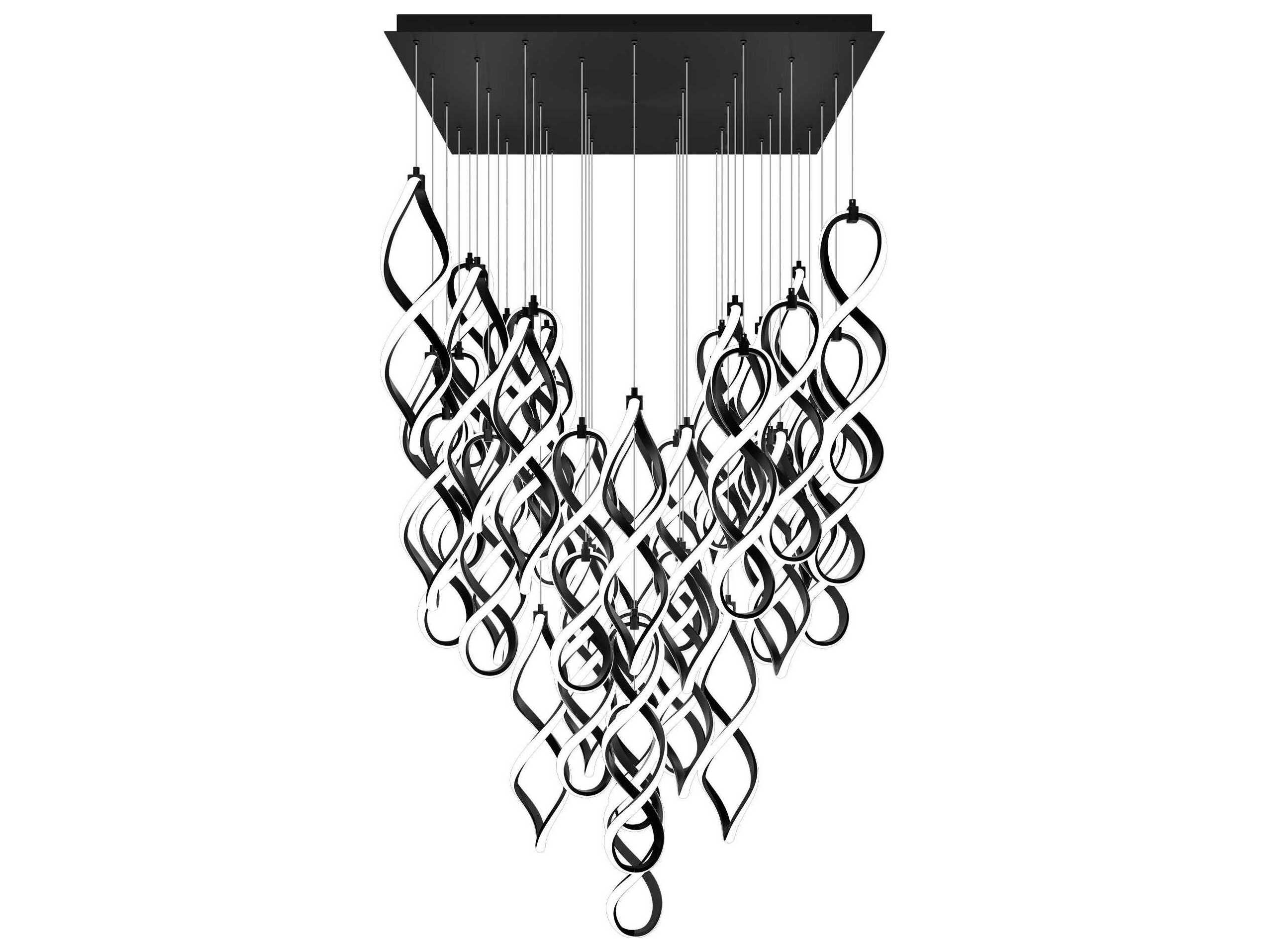 dweLED by WAC Lighting Interlace 41-Light Black Pendant
