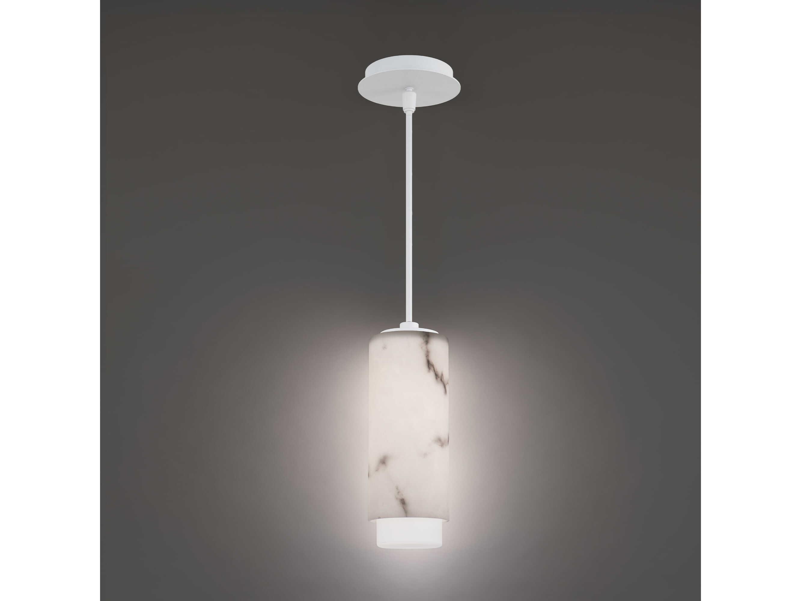 dweLED by WAC Lighting Aragon 1-Light White Cylinder Mini Pendant
