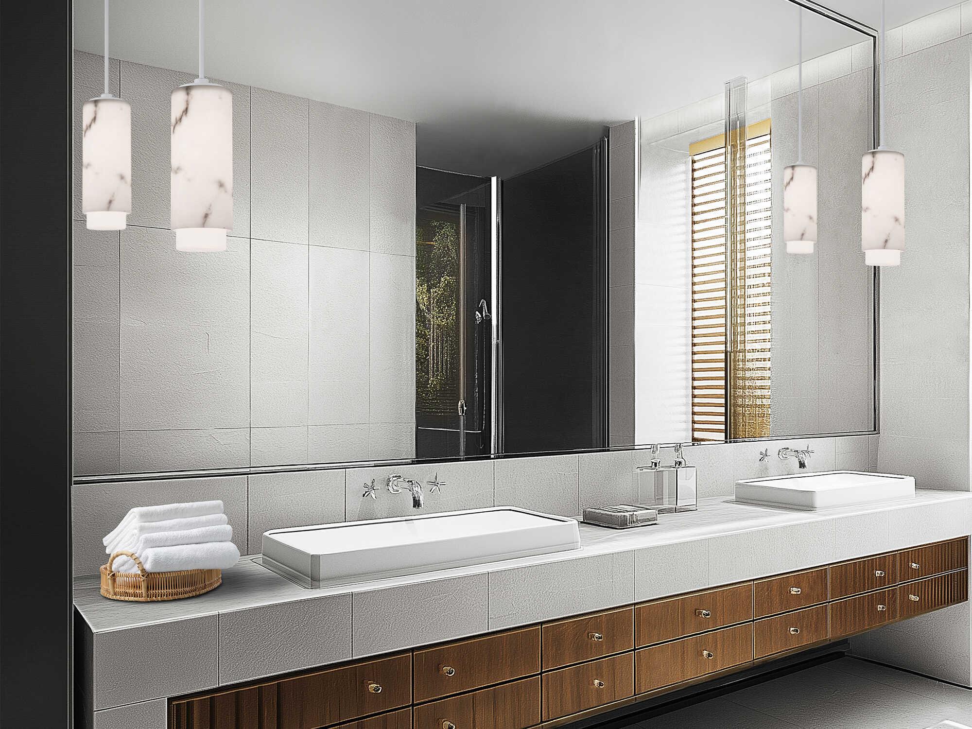 dweLED by WAC Lighting Aragon 1-Light White Cylinder Mini Pendant