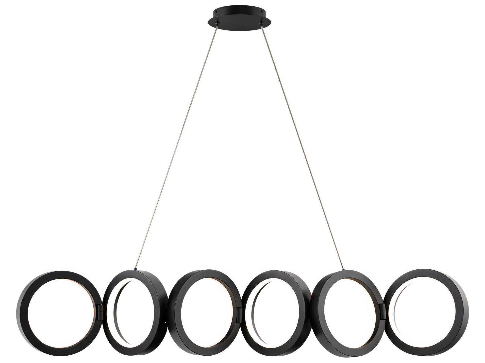 dweLED by WAC Lighting Cabot 6-Light Black Linear Round Island Pendant
