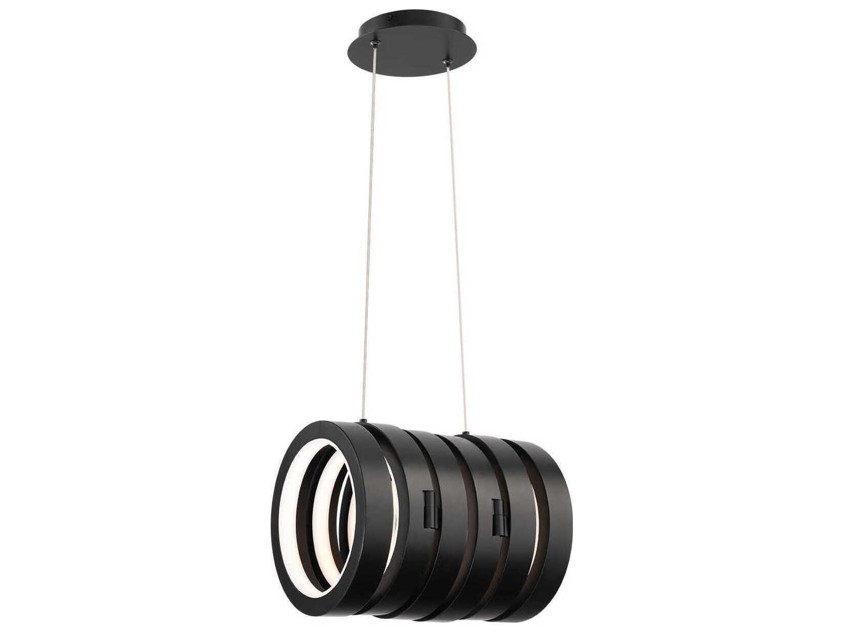 dweLED by WAC Lighting Cabot 6-Light Black Linear Round Island Pendant