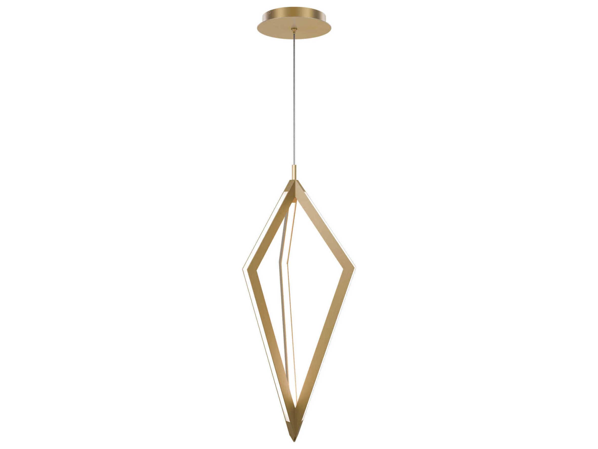 dweLED by WAC Lighting Tribeca 3-Light Aged Brass Geometric Mini Pendant