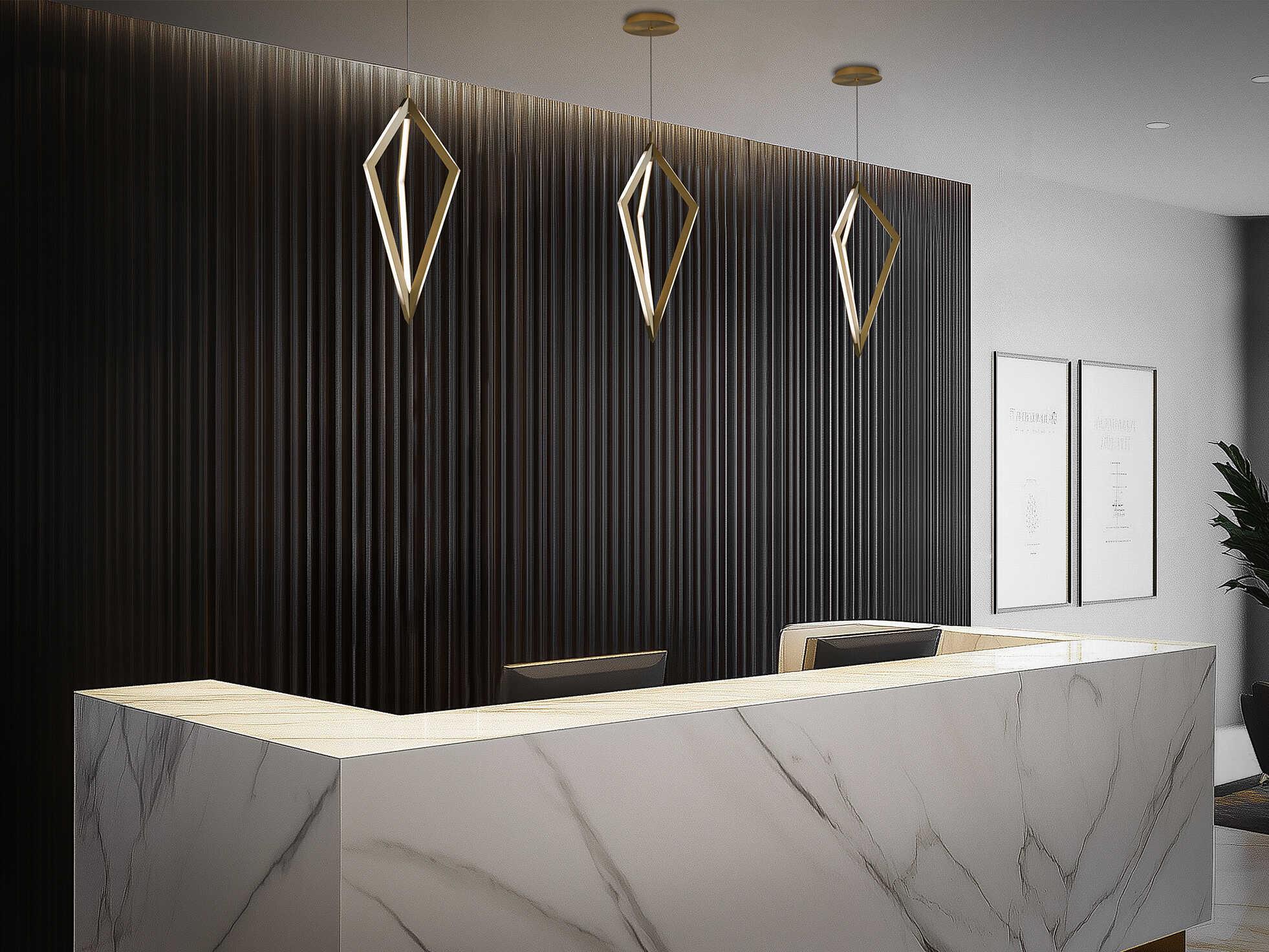 dweLED by WAC Lighting Tribeca 3-Light Aged Brass Geometric Mini Pendant