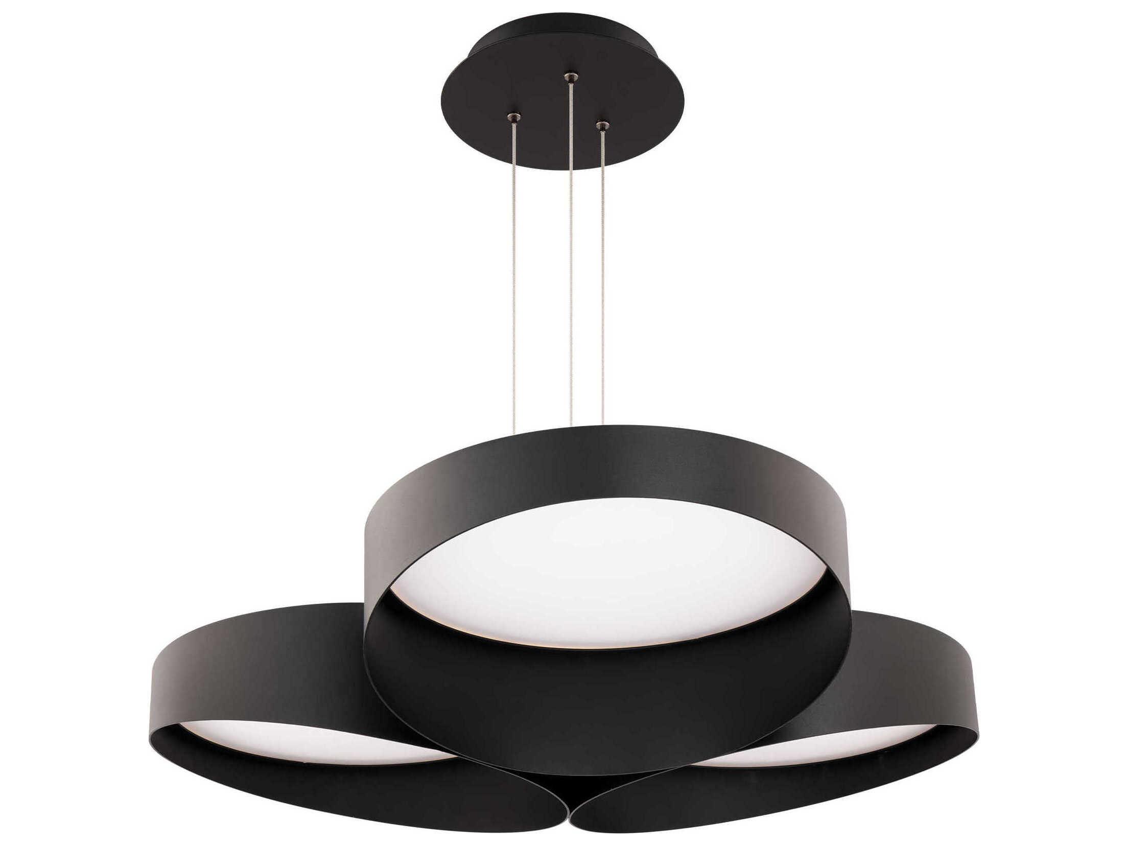 dweLED by WAC Lighting Triolet 3-Light Black Round Pendant