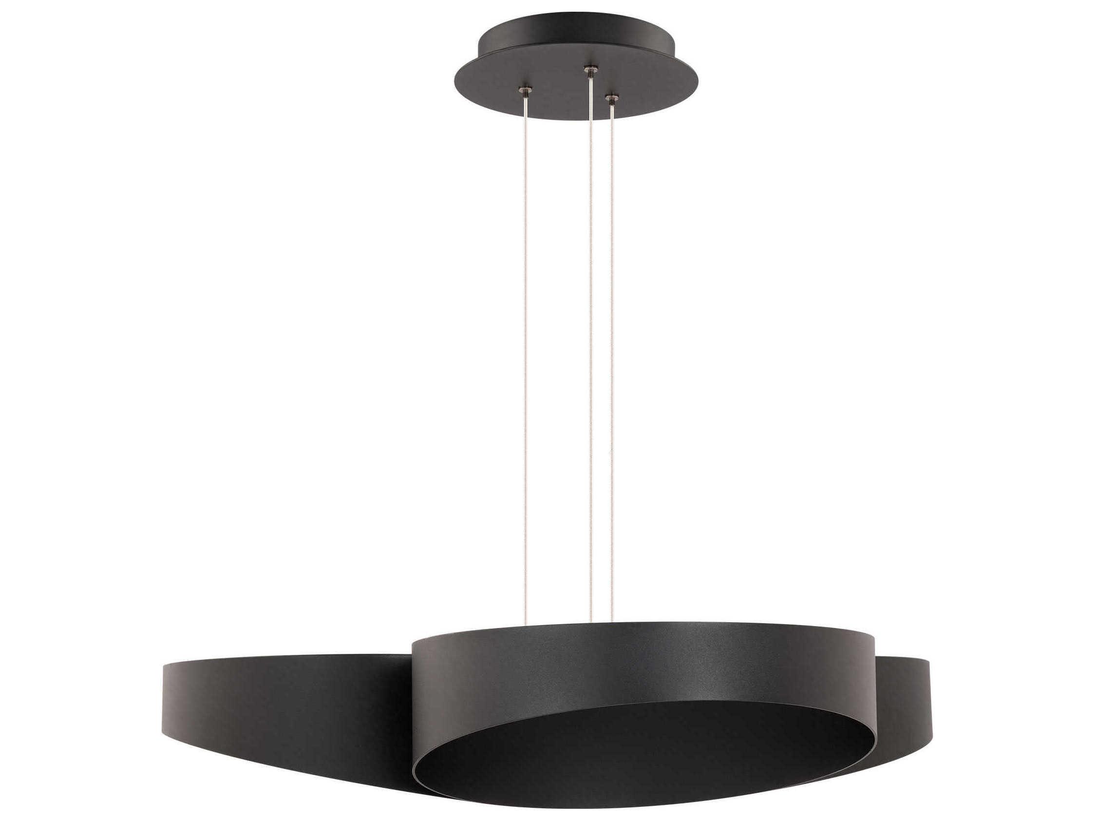 dweLED by WAC Lighting Triolet 3-Light Black Round Pendant