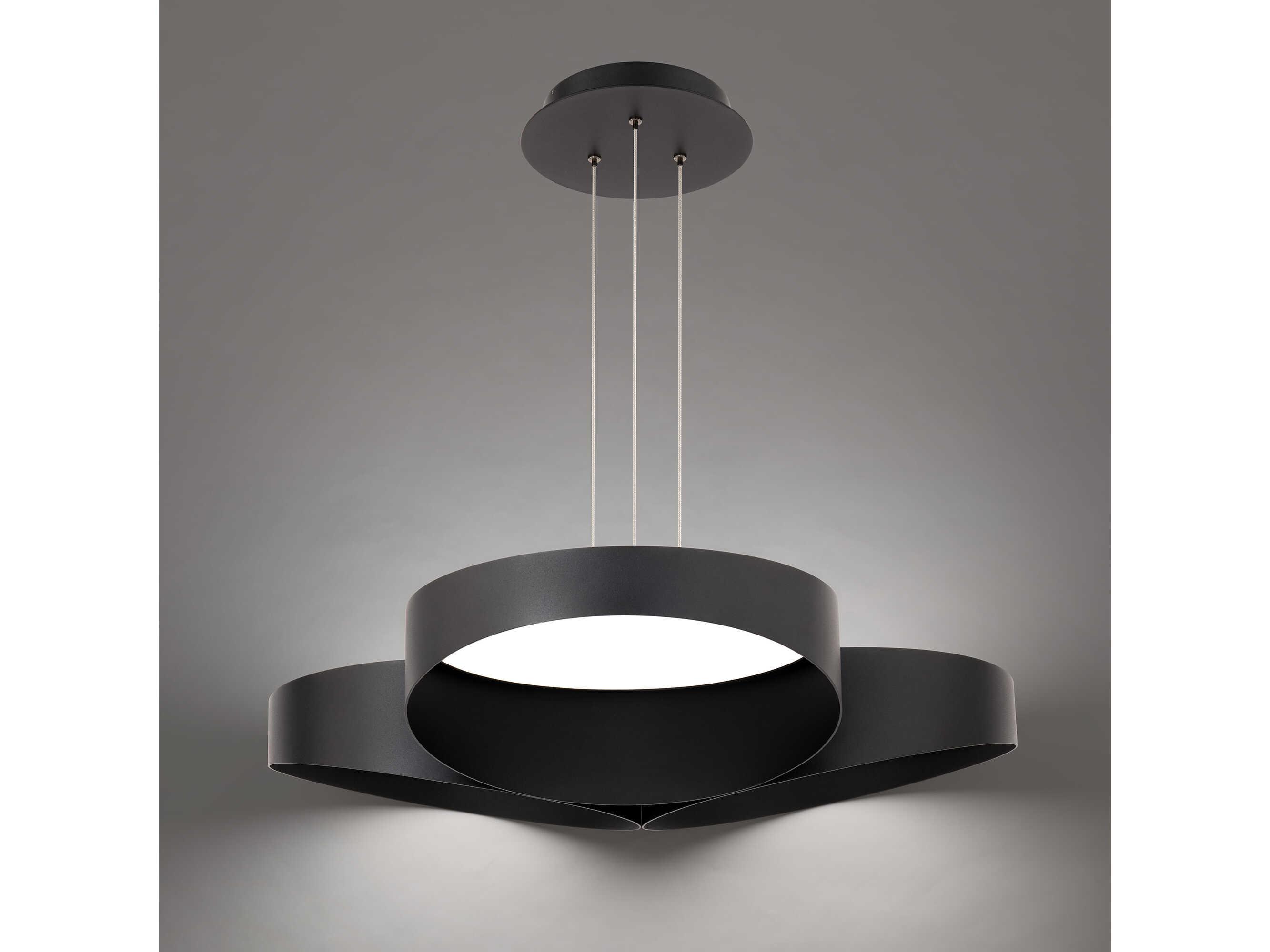 dweLED by WAC Lighting Triolet 3-Light Black Round Pendant