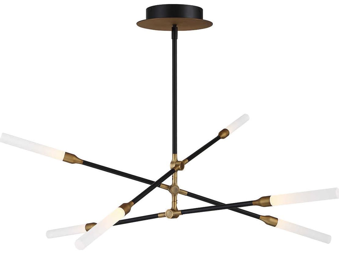 dweLED by WAC Lighting Houdini 6-Light Black Aged Brass LED Linear Pendant