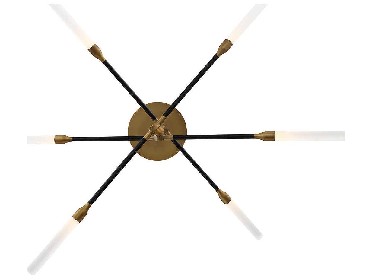 dweLED by WAC Lighting Houdini 6-Light Black Aged Brass LED Linear Pendant