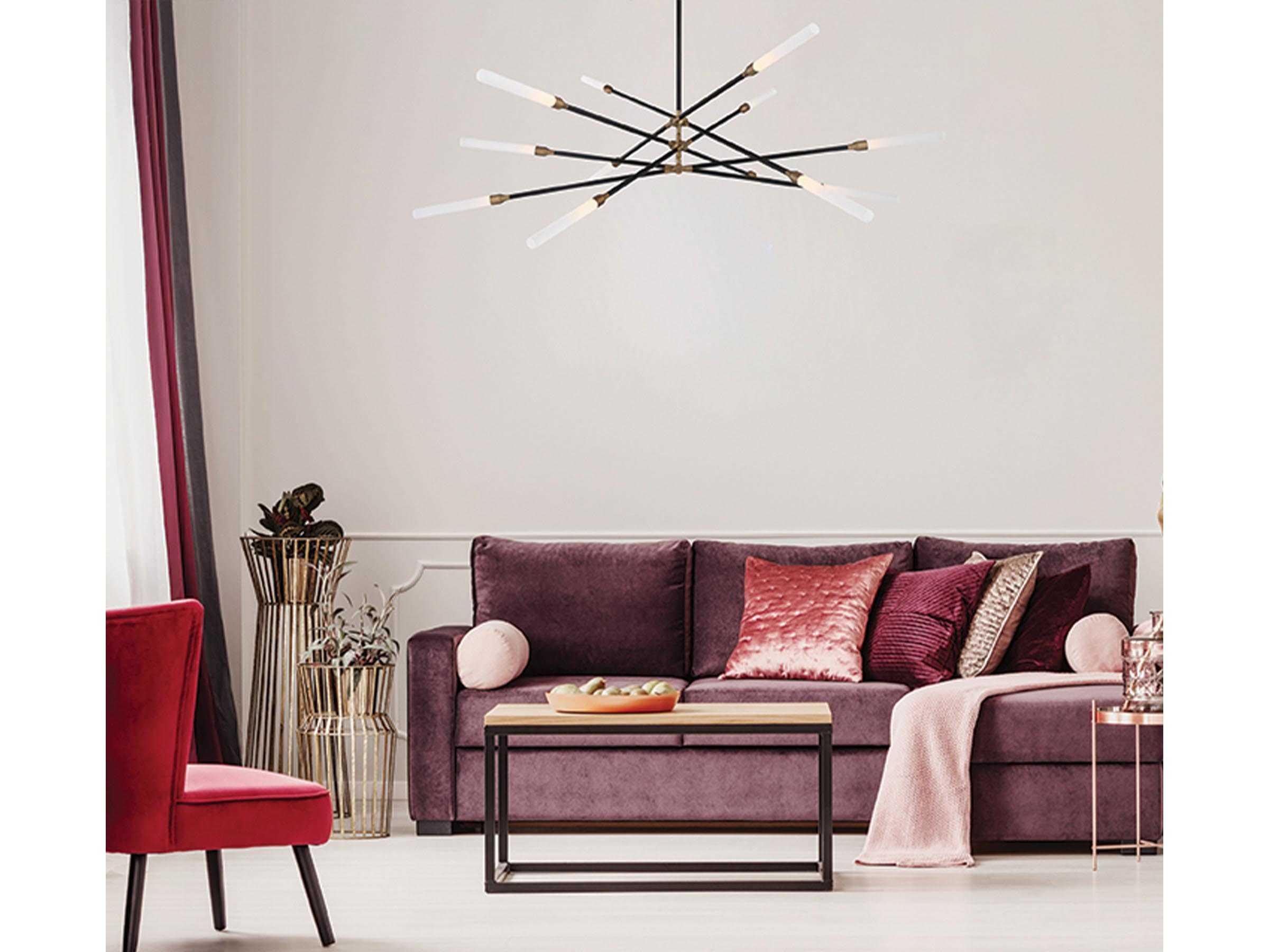 dweLED by WAC Lighting Houdini 12-Light Black Aged Brass LED Pendant